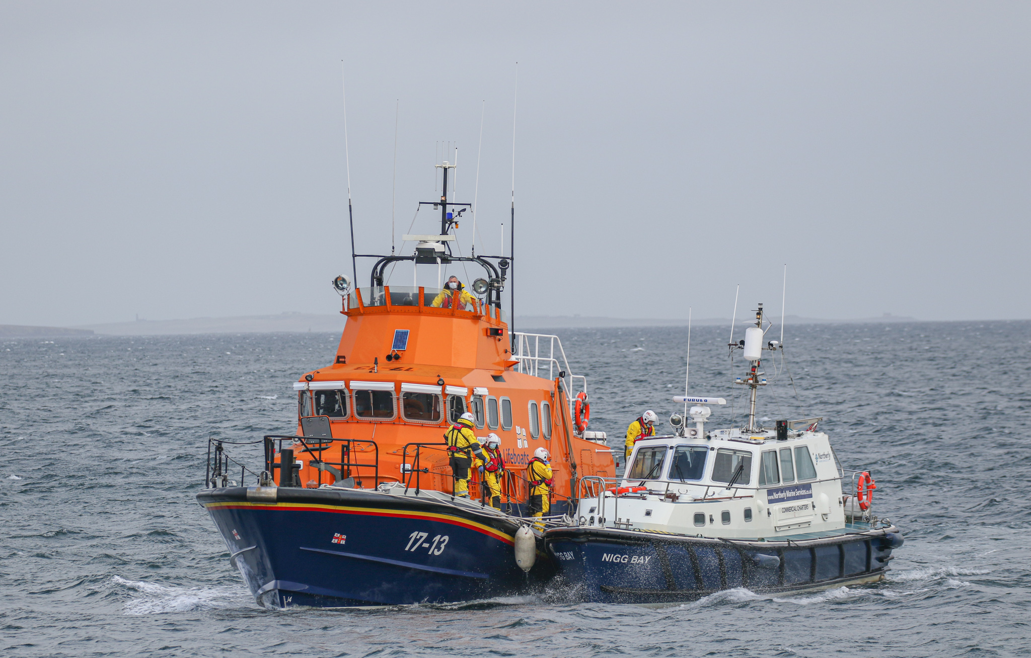 Both vessels arriving in Kirkwall Bay