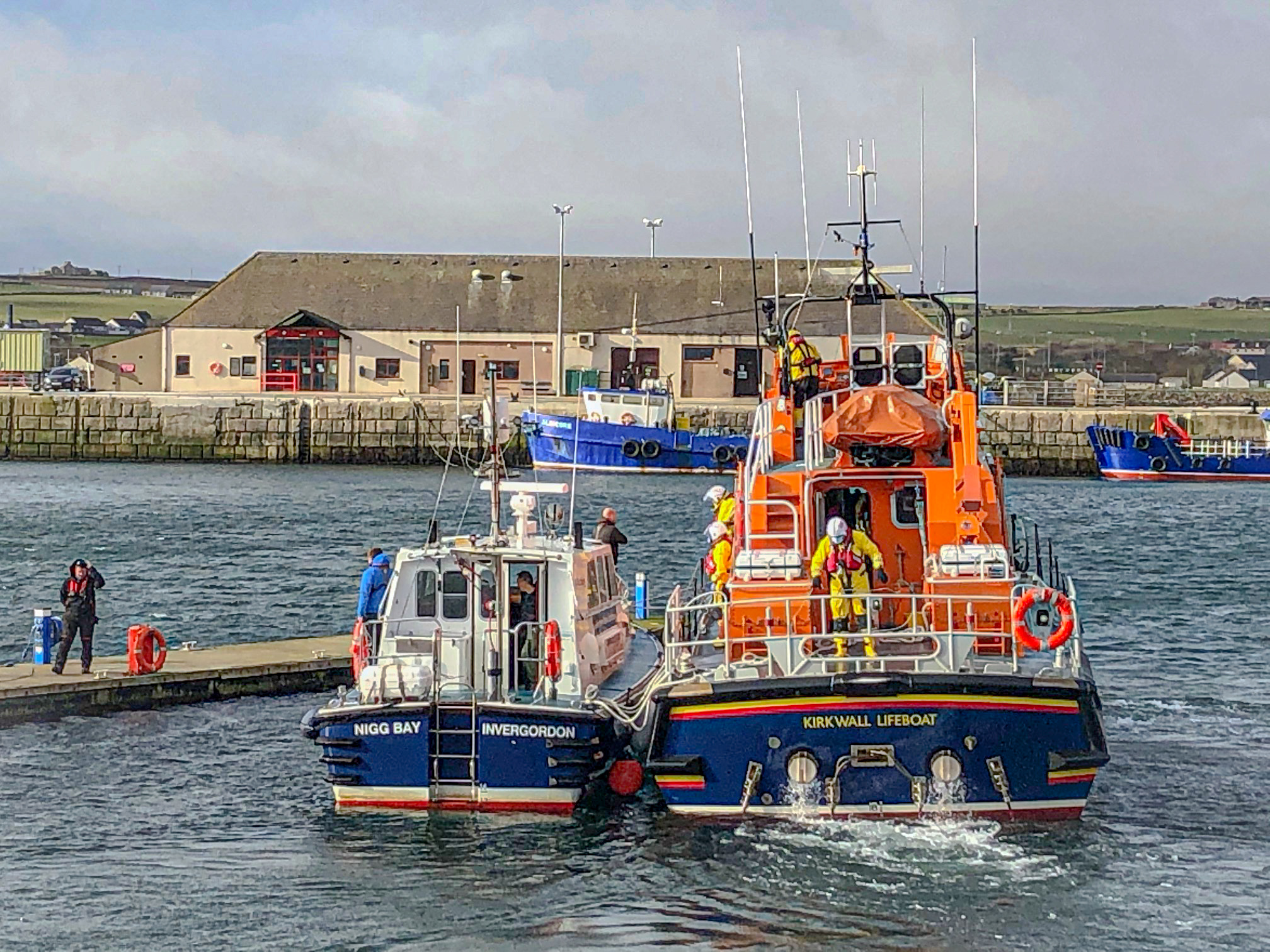 Both vessels arrive safely at Kirkwall marina
