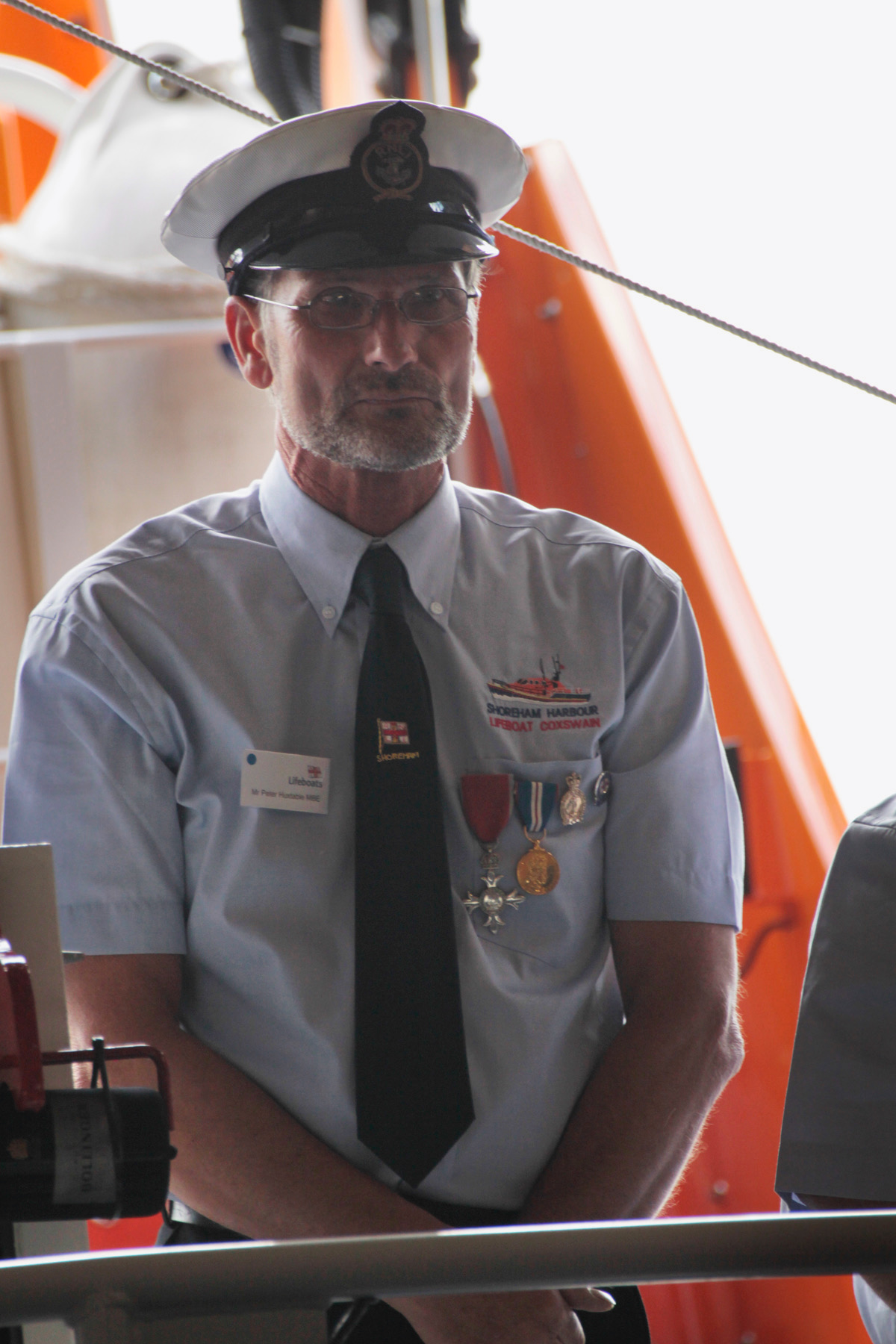 Peter Huxtable MBE at the naming of the Shoreham all weather lifeboat 