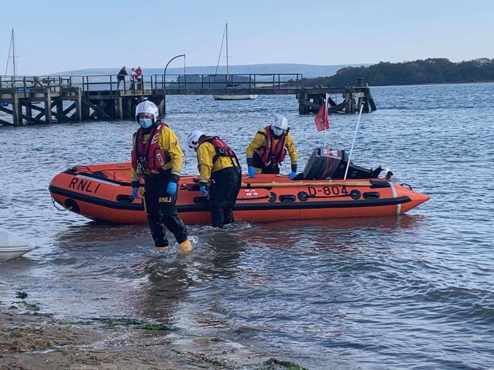Lifeboat Crew on the RNLI Poole D Class 