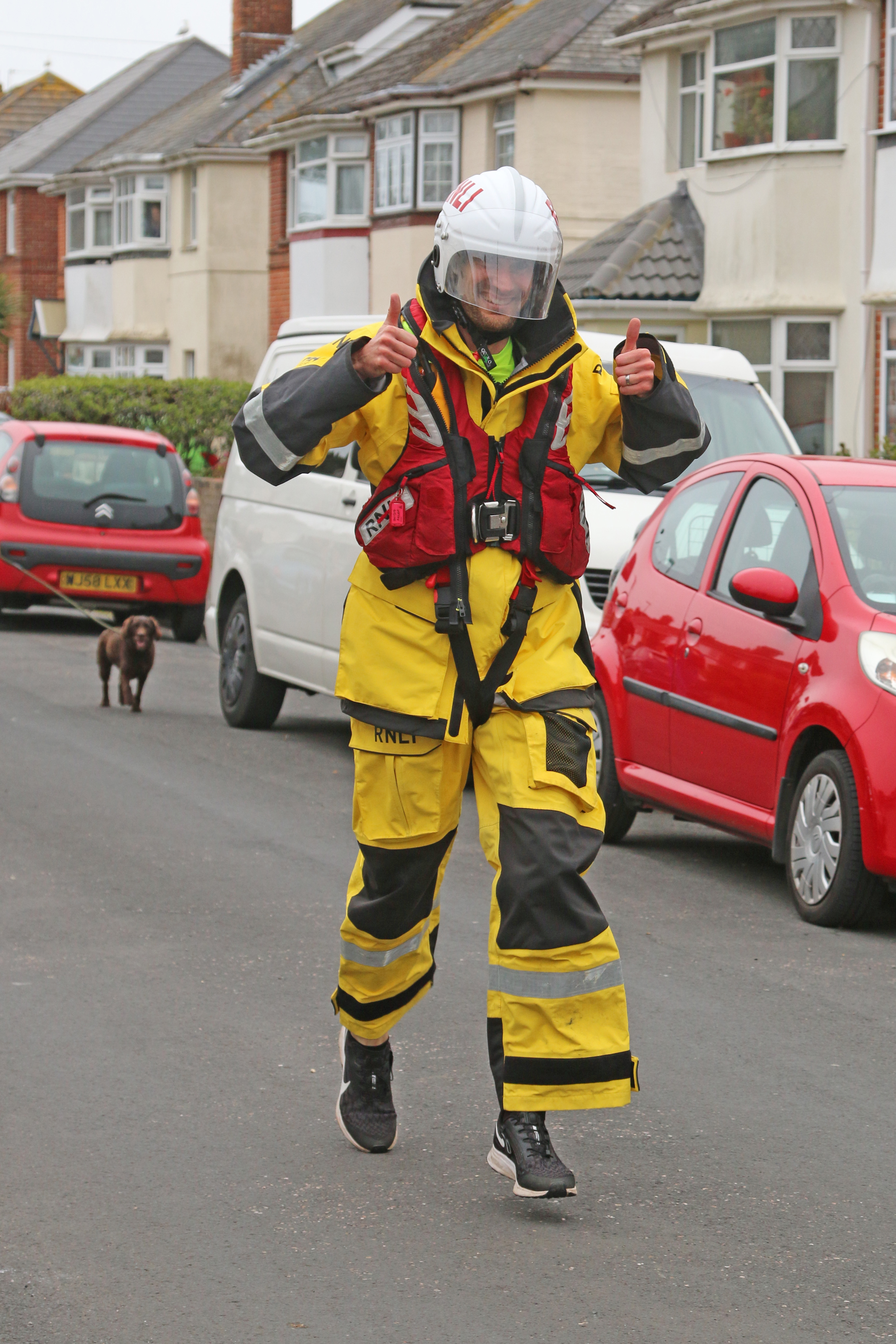 The RNLI’s Richard Lee taking part in his 24 hour, 24 mile Mayday challenge.