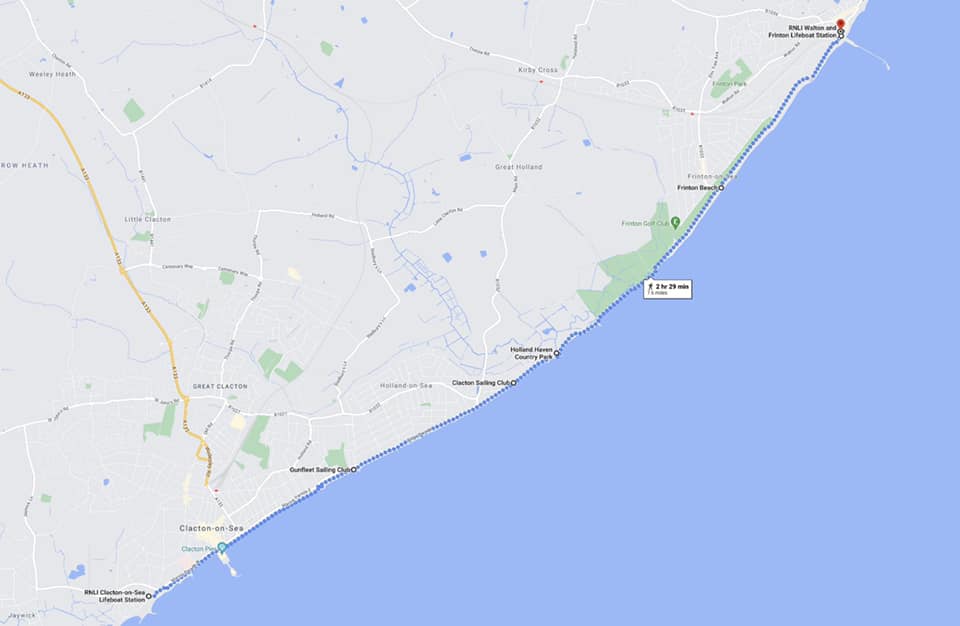 Steve's Planned Charity Challenge Walk Route