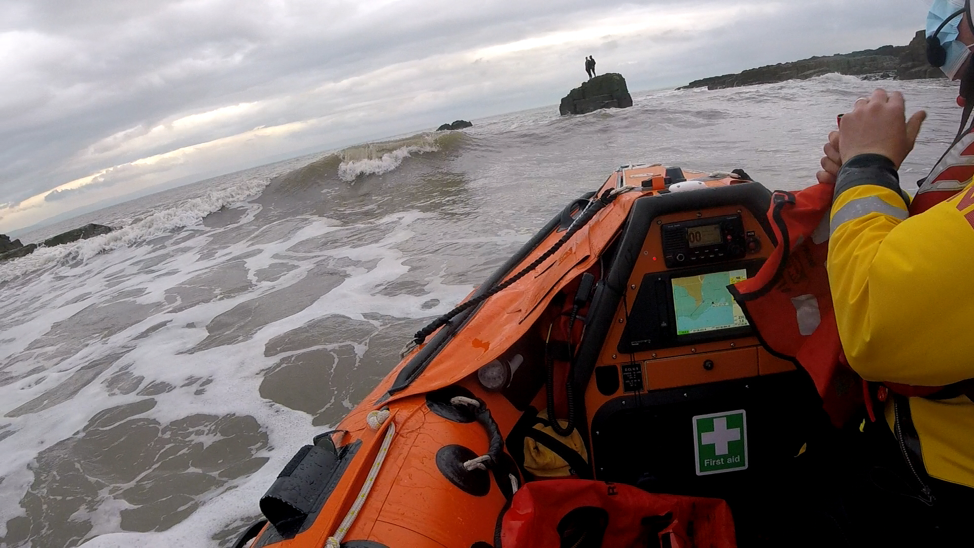 Two casualties trapped on rock at Newton Point