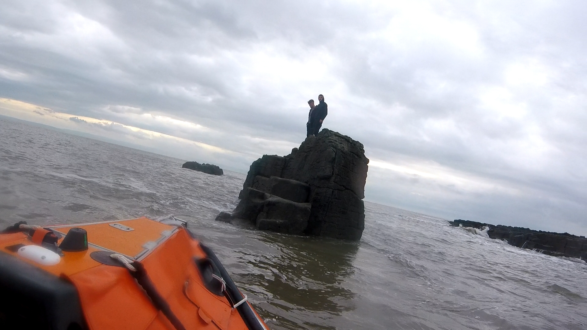 Two casualties trapped on rock at Newton Point