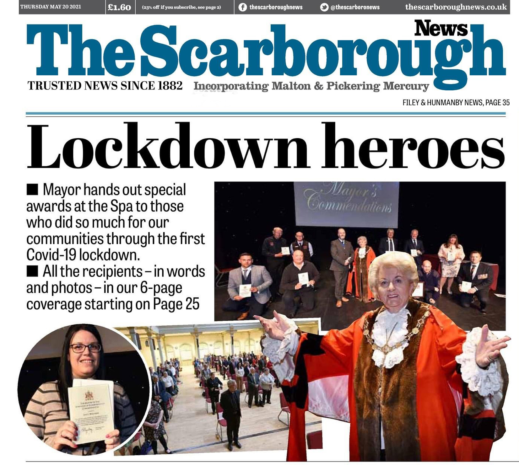 The front page of the Scarborough News