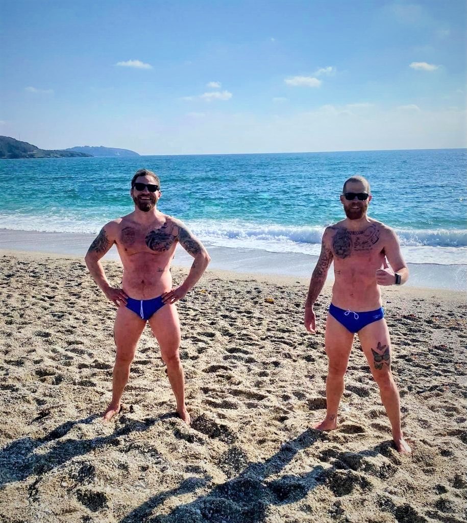 Cornish swim group Blue Balls co-founders Ross Jackson Hicks and Tom Mason