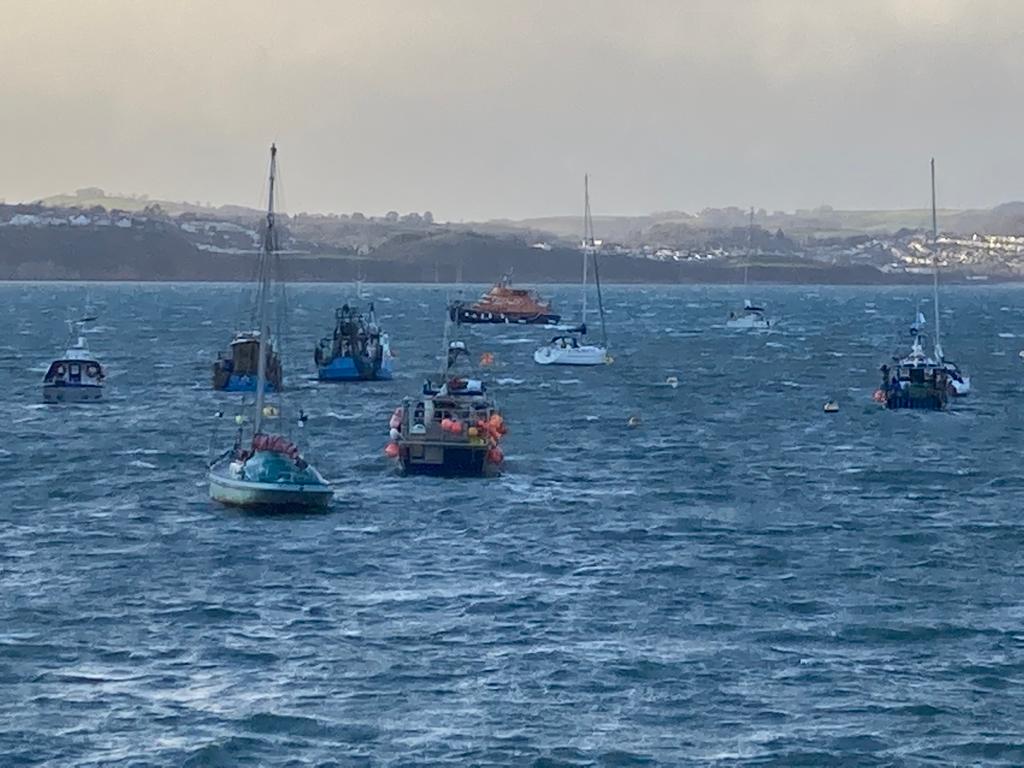 Escorting yacht with 2 crew members aboard, into MDL Marina in Brixham.