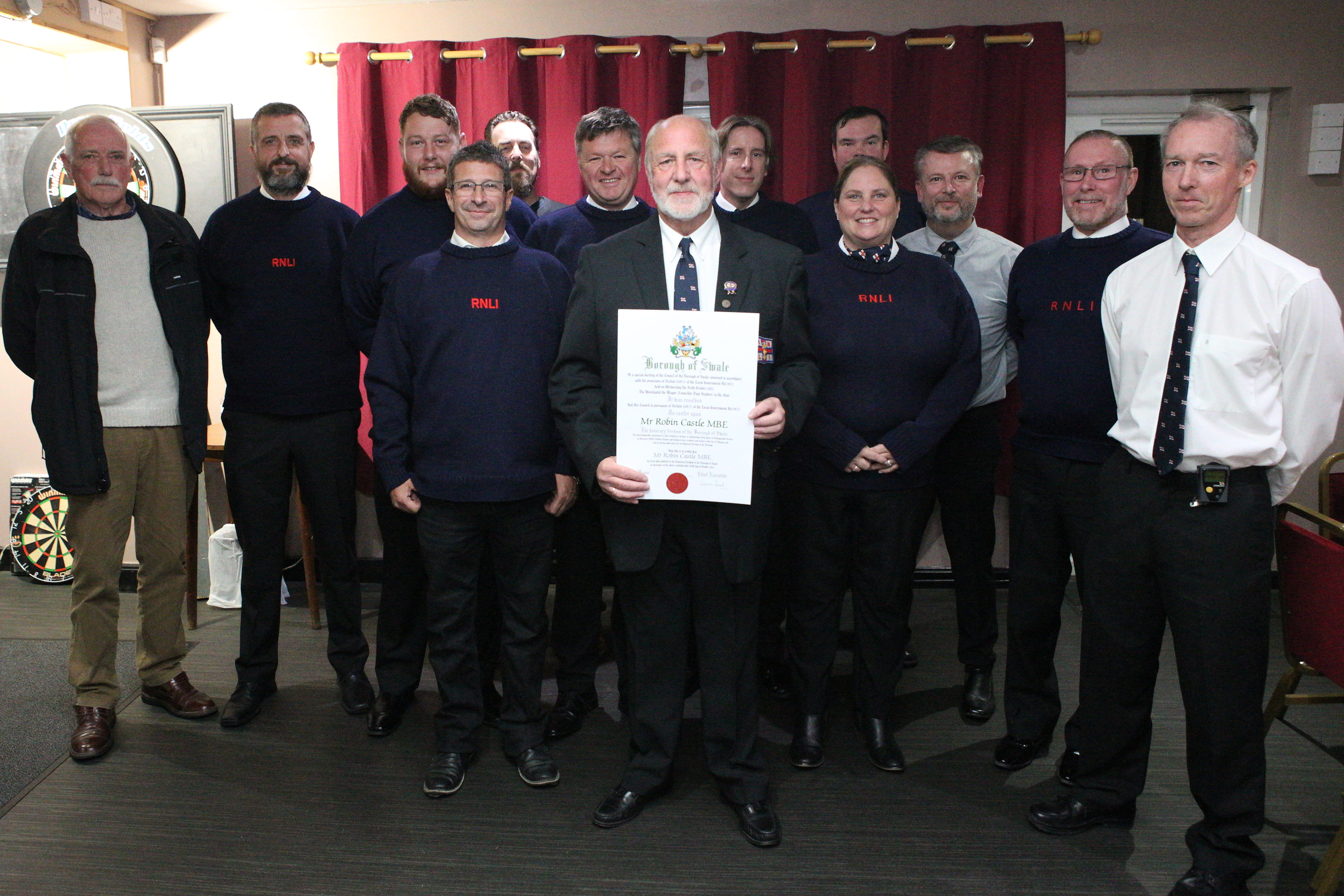 Photo of Robin Castle MBE being made a Freeman of the Borough of Swale.