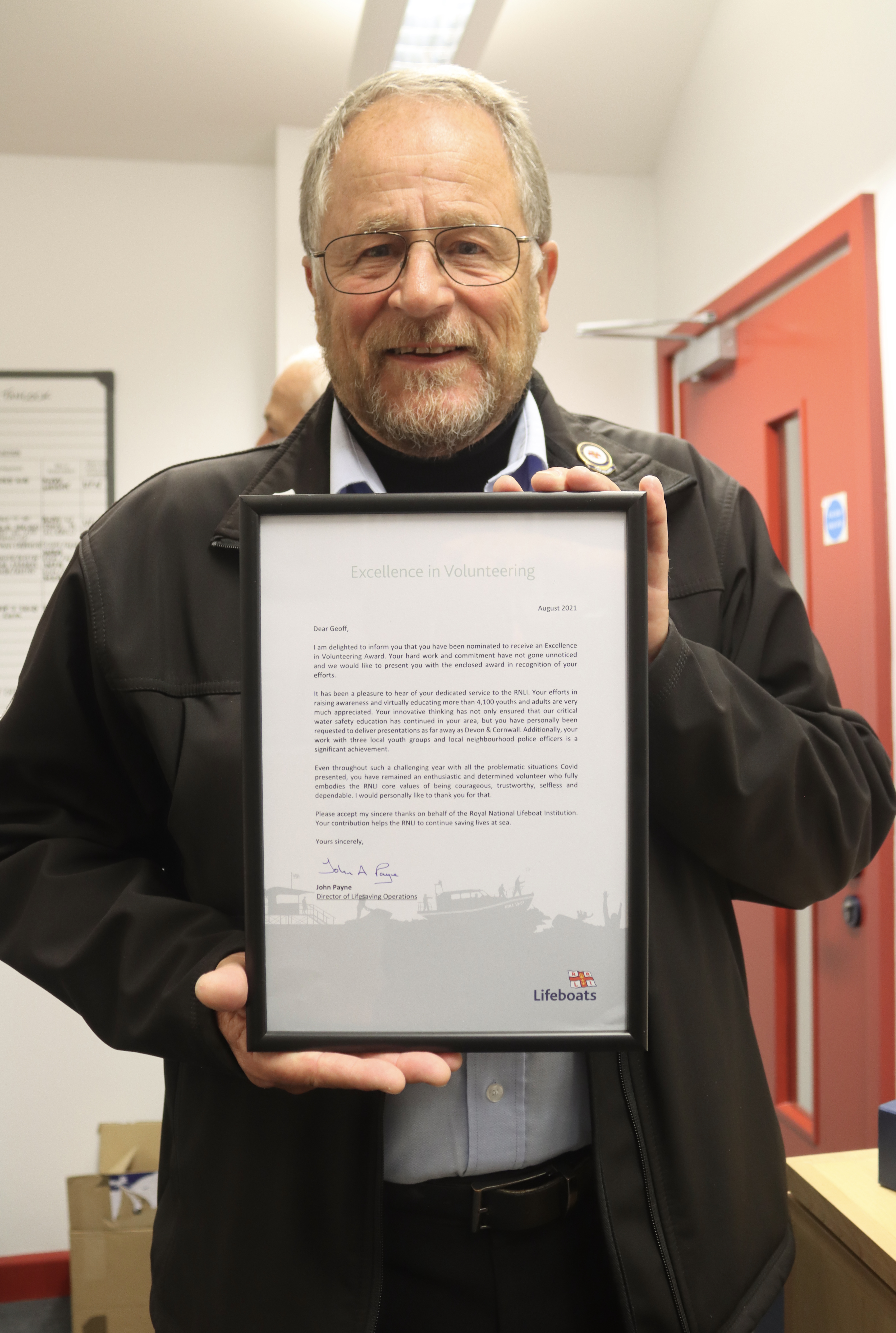 Geoff with his letter