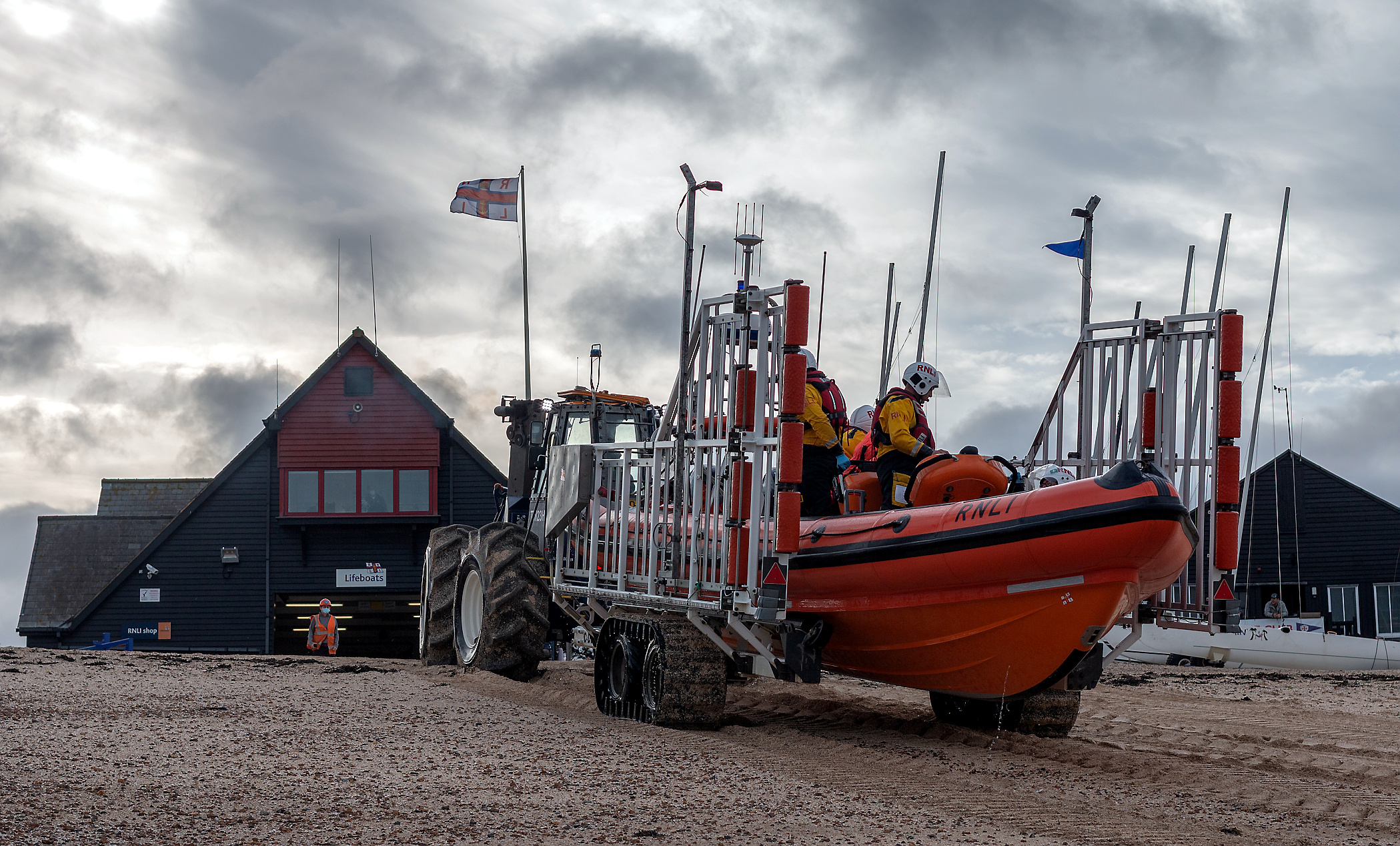 Whitstable lifeboat returns to station after picking up a windsurfer 3/4-mile north west of the boathouse on Wednesday morning.