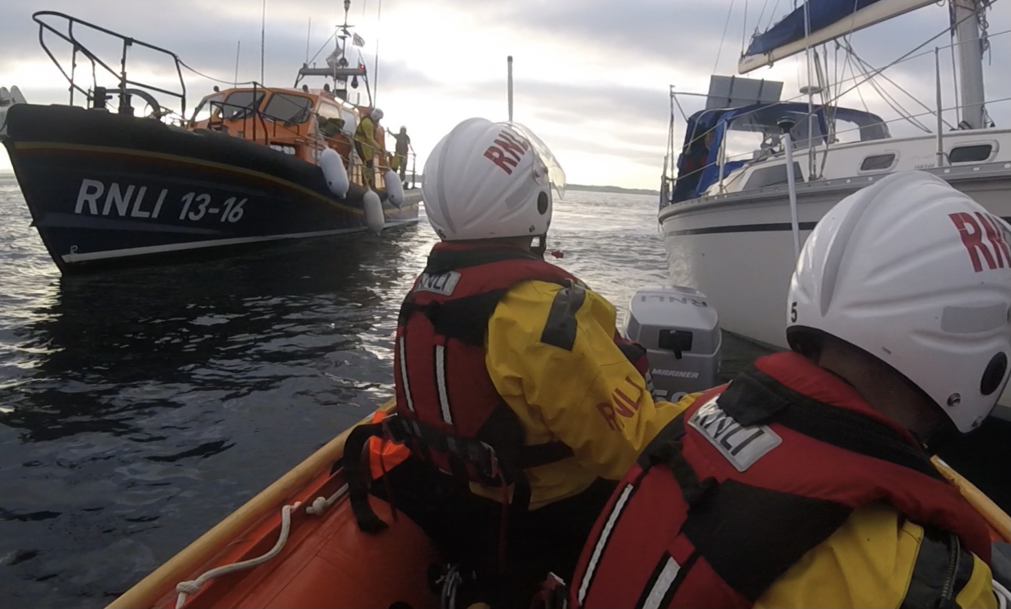 Amble lifeboat came to take over the tow south