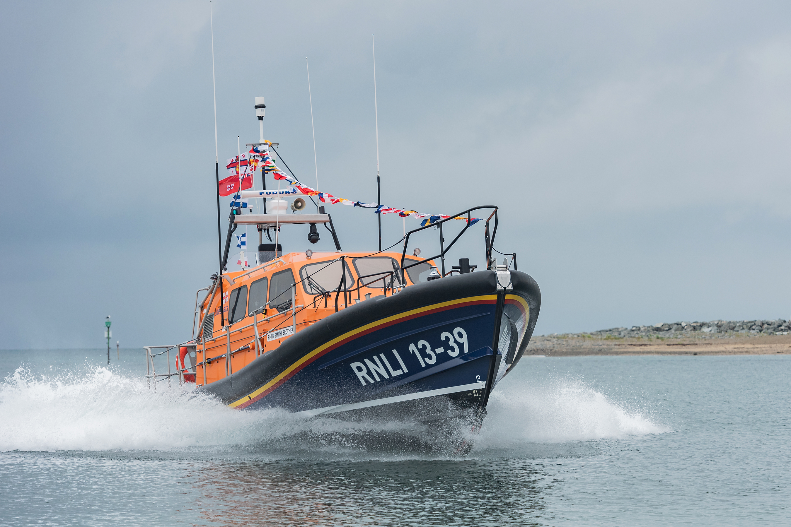 Pwllheli RNLI's Shannon class lifeboat Smith Brothers.