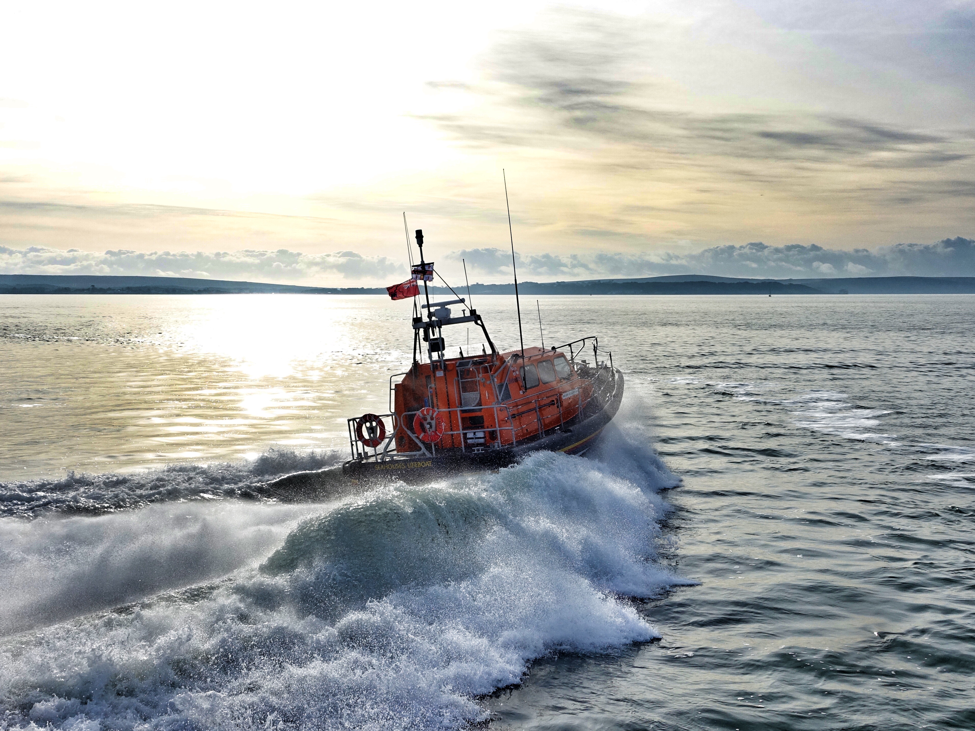 Seahouses Lifeboat "RNLB John and Elizabeth Allan" under way.