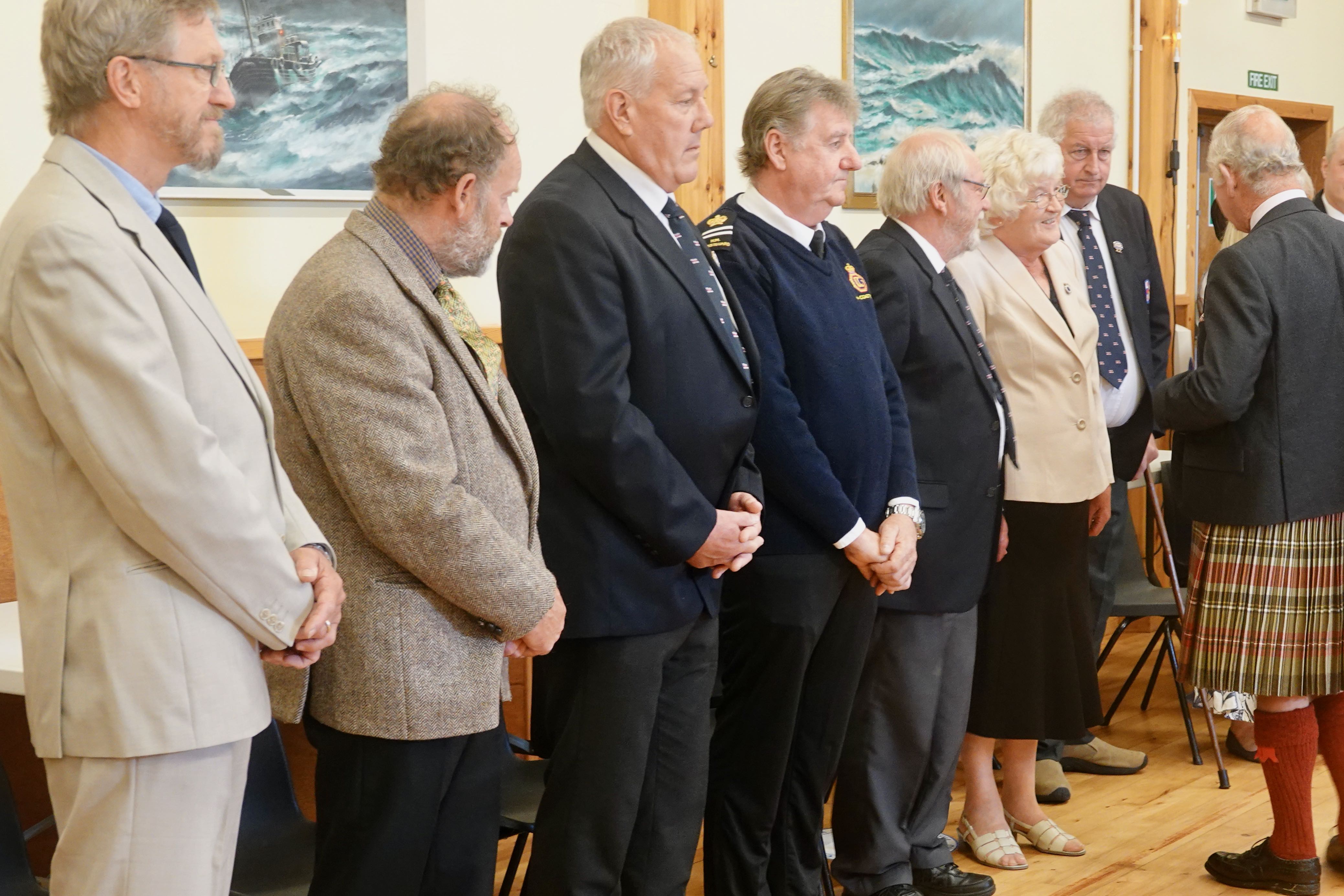 RNLI Longhope volunteers meeting HRH The Duke of Rothesay at Longhope YM
