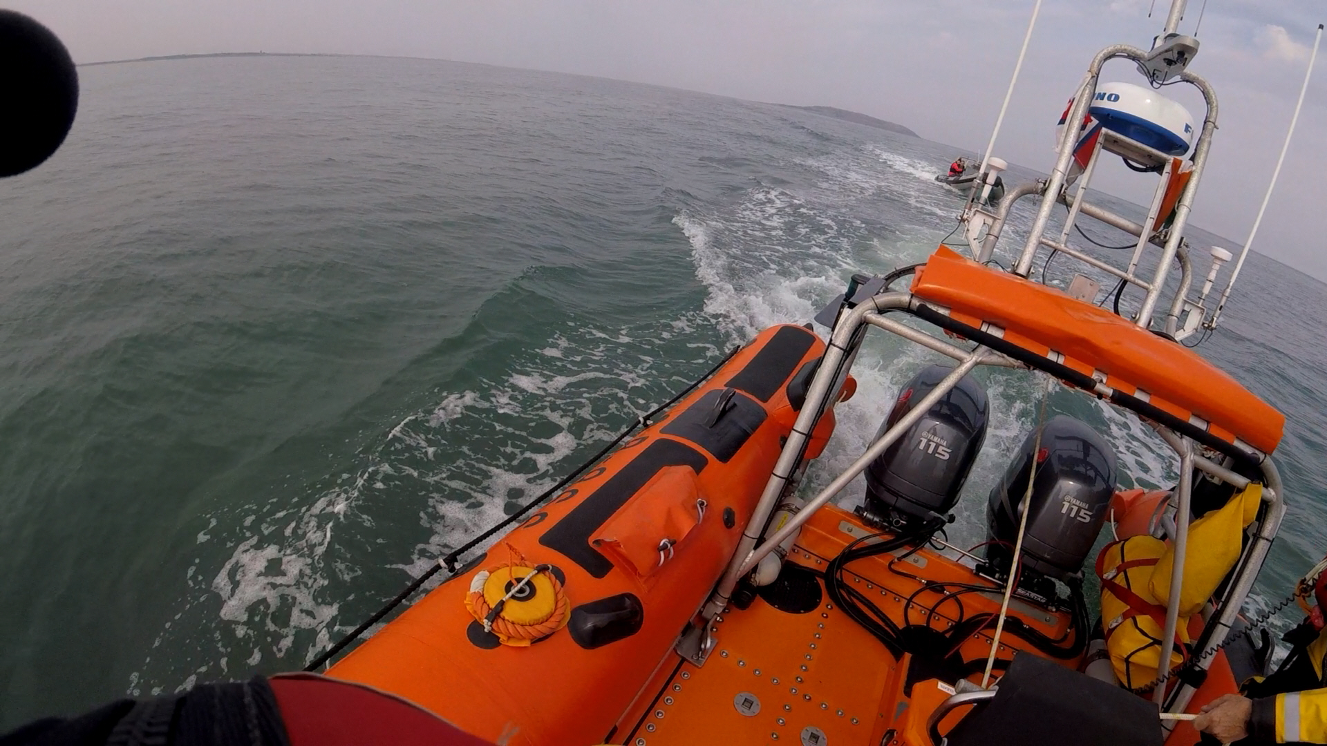 Skerries RNLI towing the broken down RIB