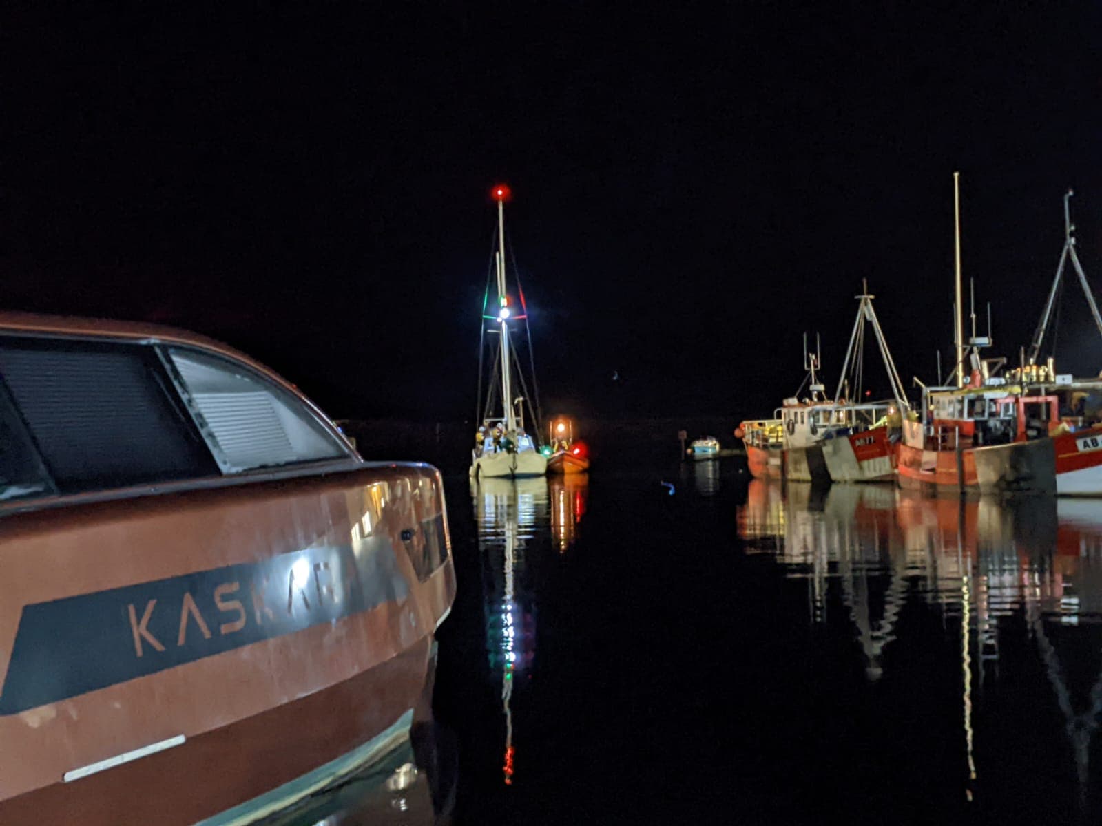Rescued yacht under tow