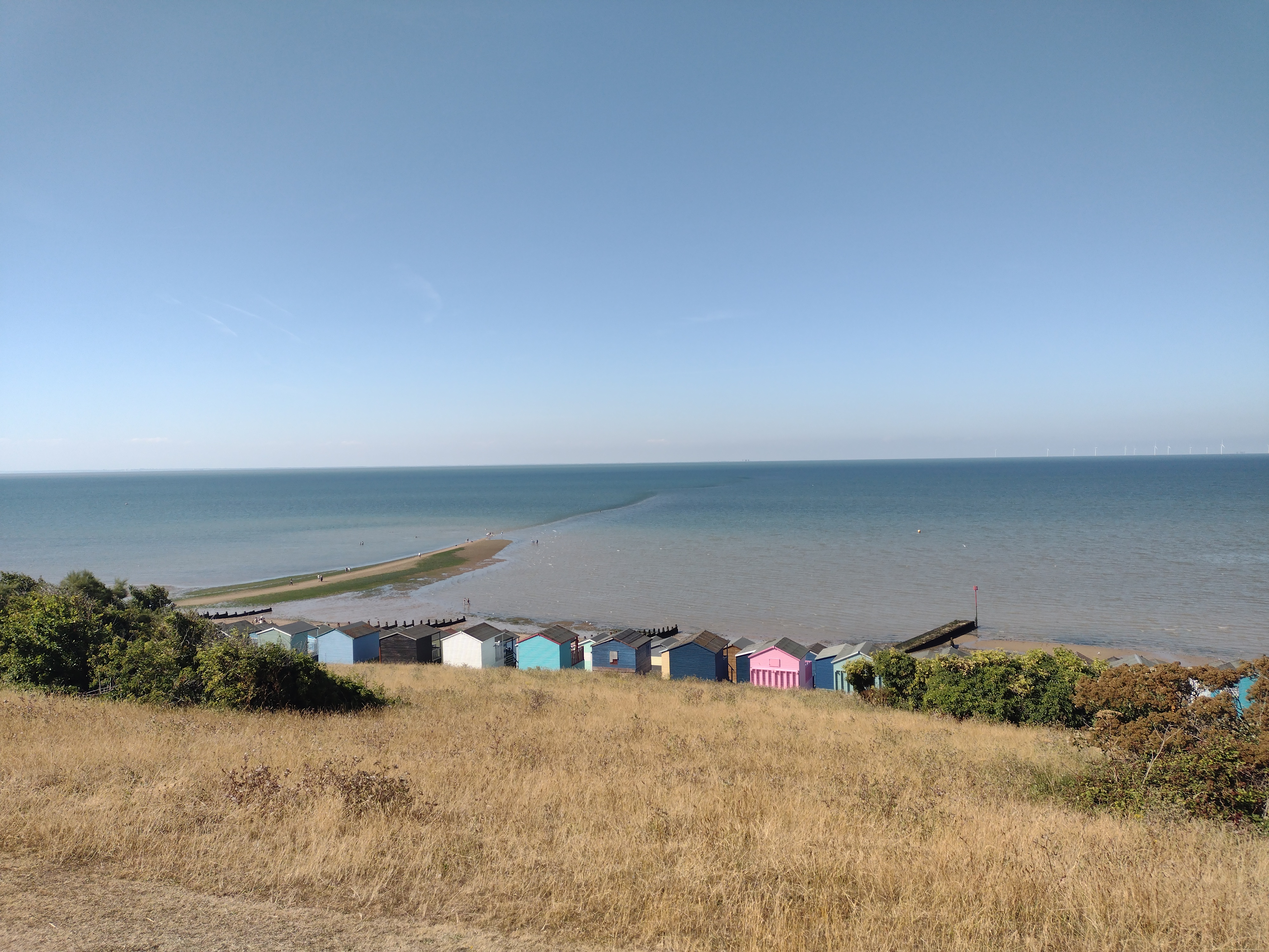 The shingle spit known as the Whitstable Street on Tankerton seafront. 