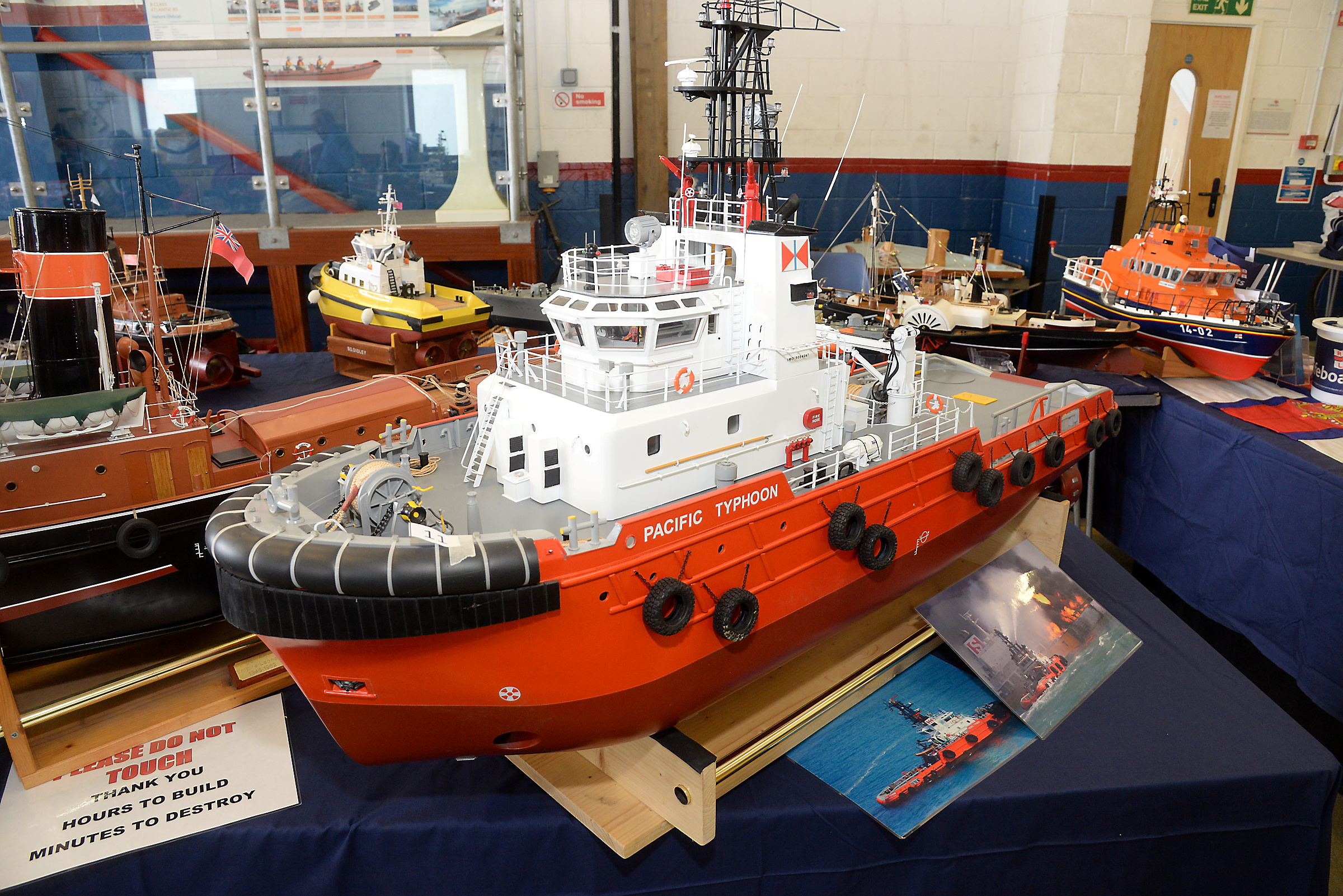 John Boyd's model of the ocean going tug Pacific Typhoon was voted the visitors favourite mofel at the Heron Model Boat Club show held in the Whitstable lifeboat station on Sunday.