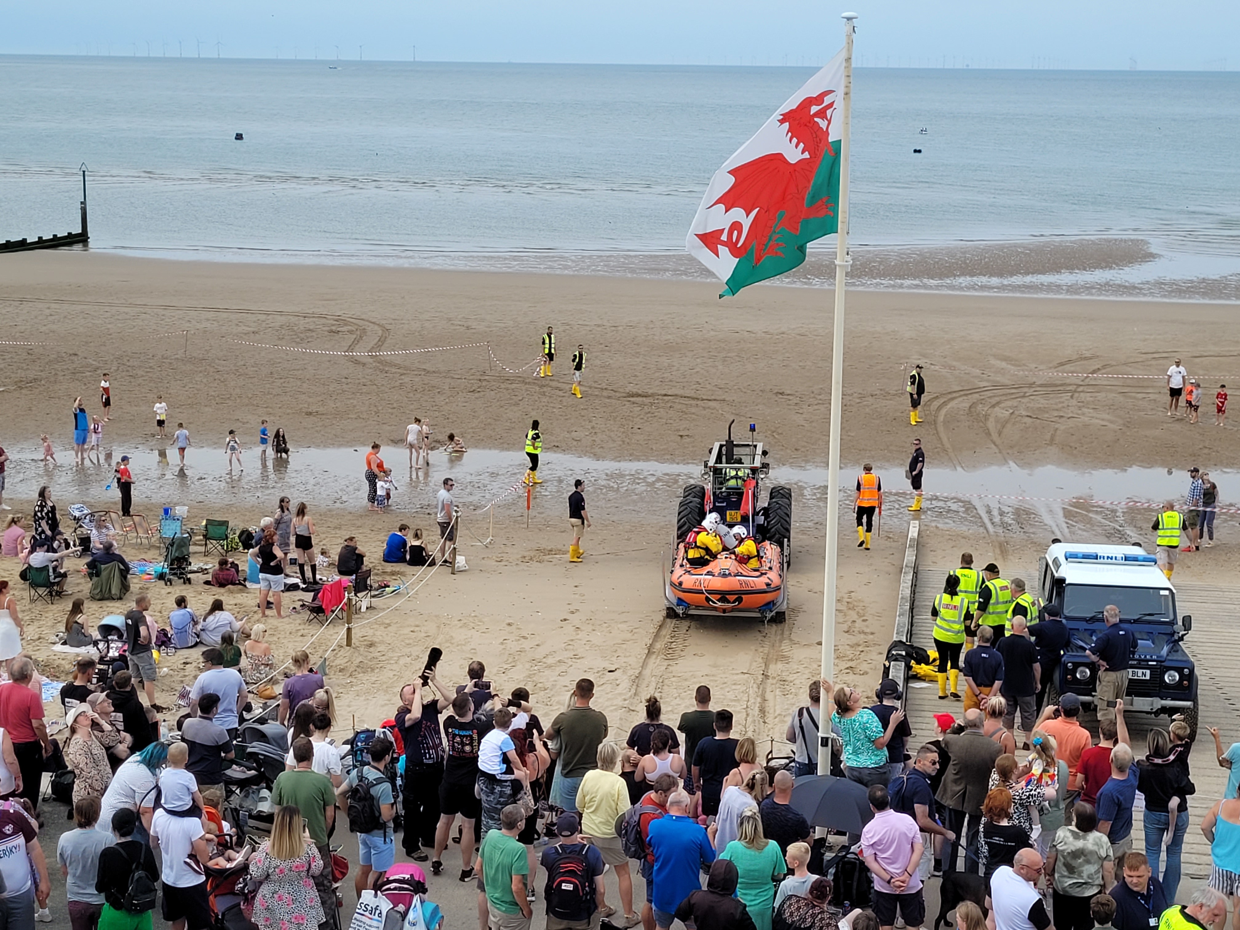 Rhyl Lifeboat launches during airshow