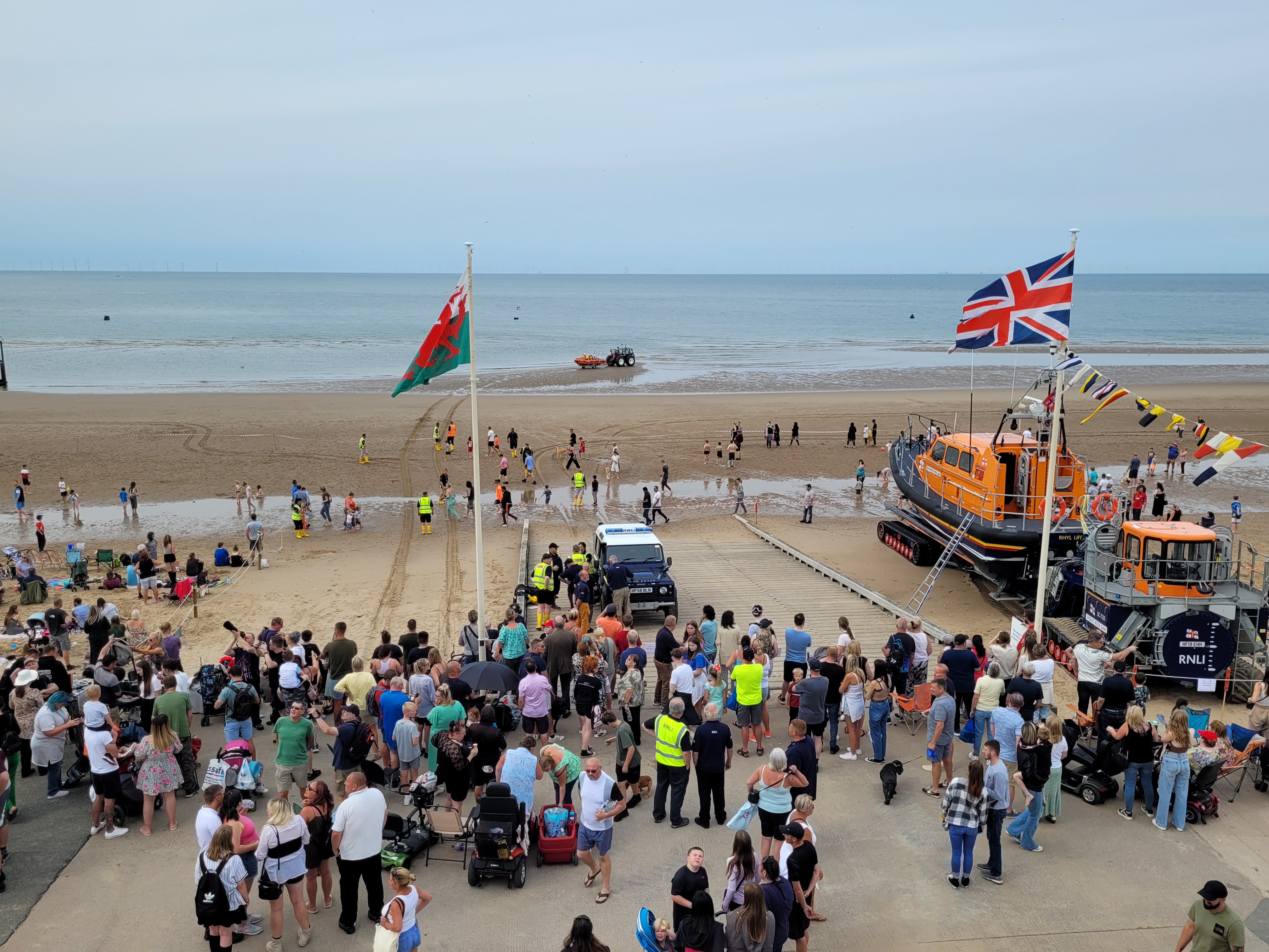 Rhyl Lifeboat launches during airshow