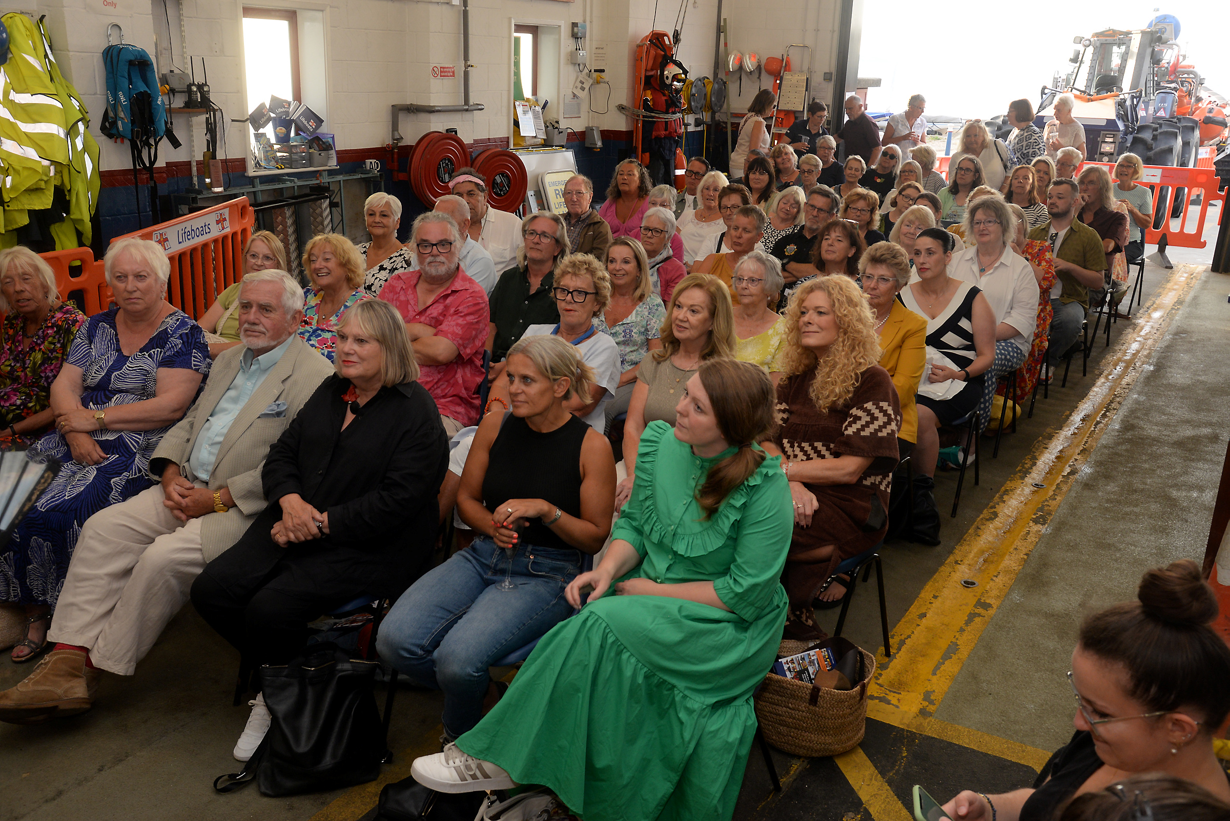 The audience for the talk by Whitstable author Julie Wassmer at Whitstable lifeboat station.