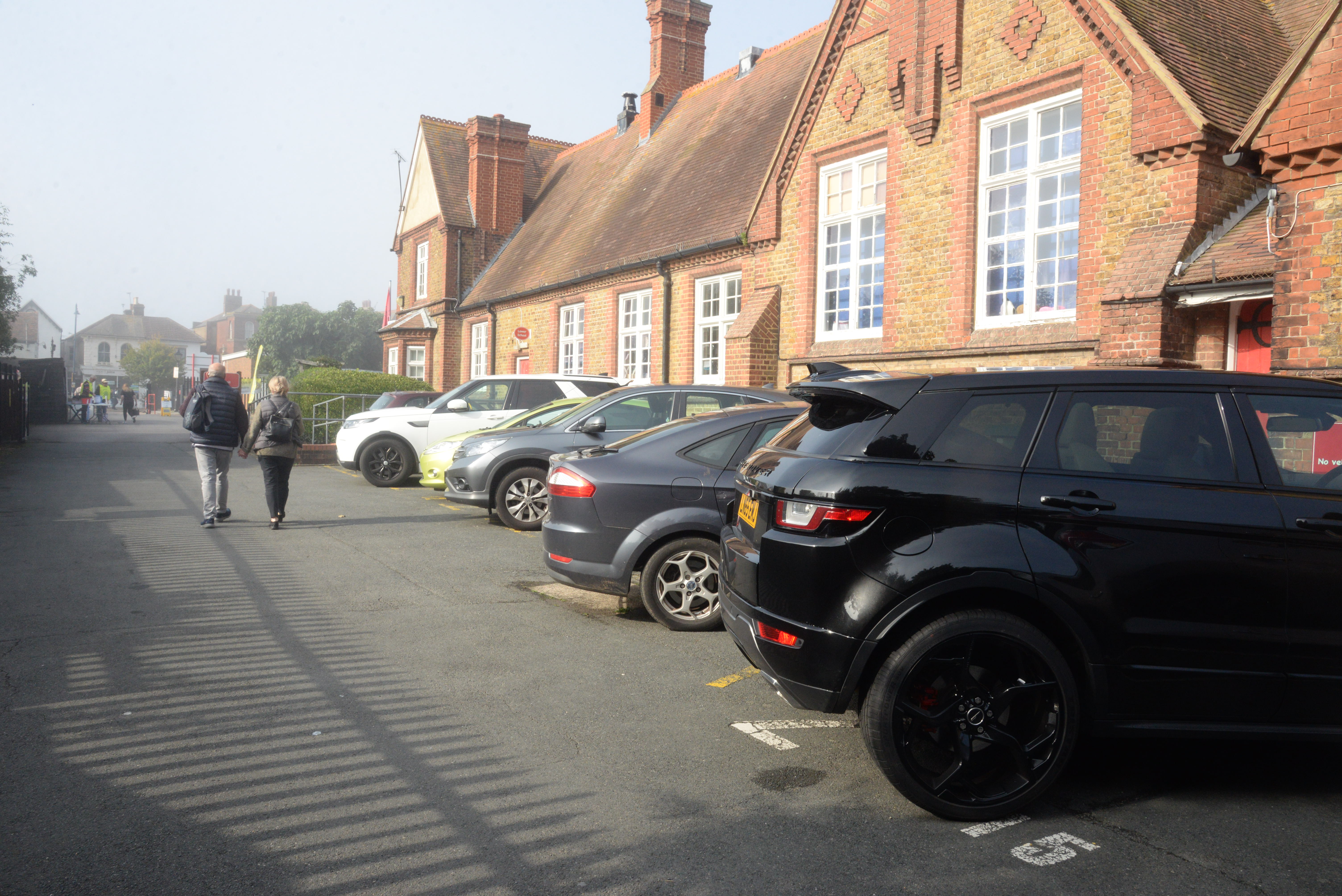 The charity car parking at Whitstable Junior School.