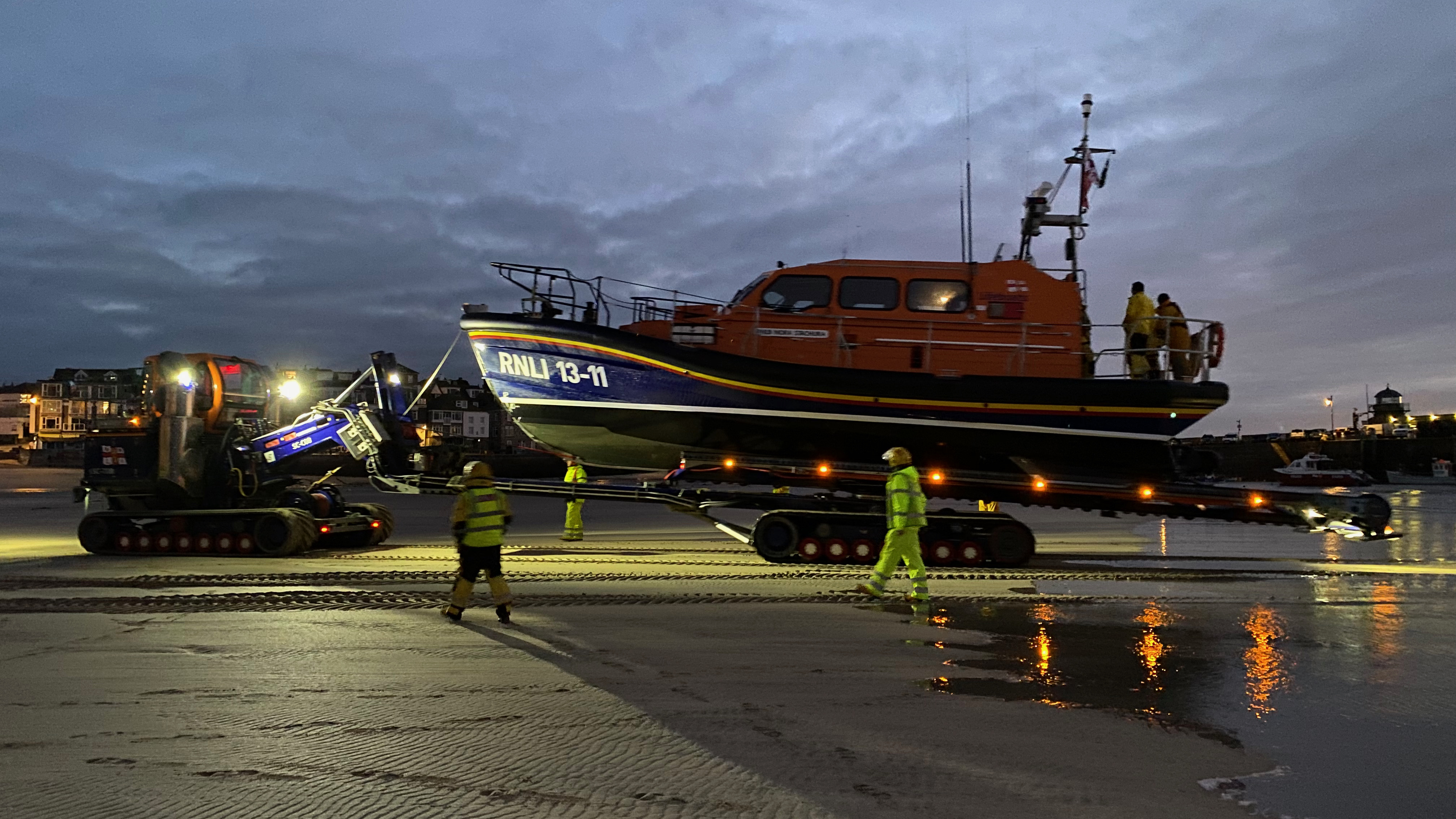 RNLI Nora and tractor on the beach 