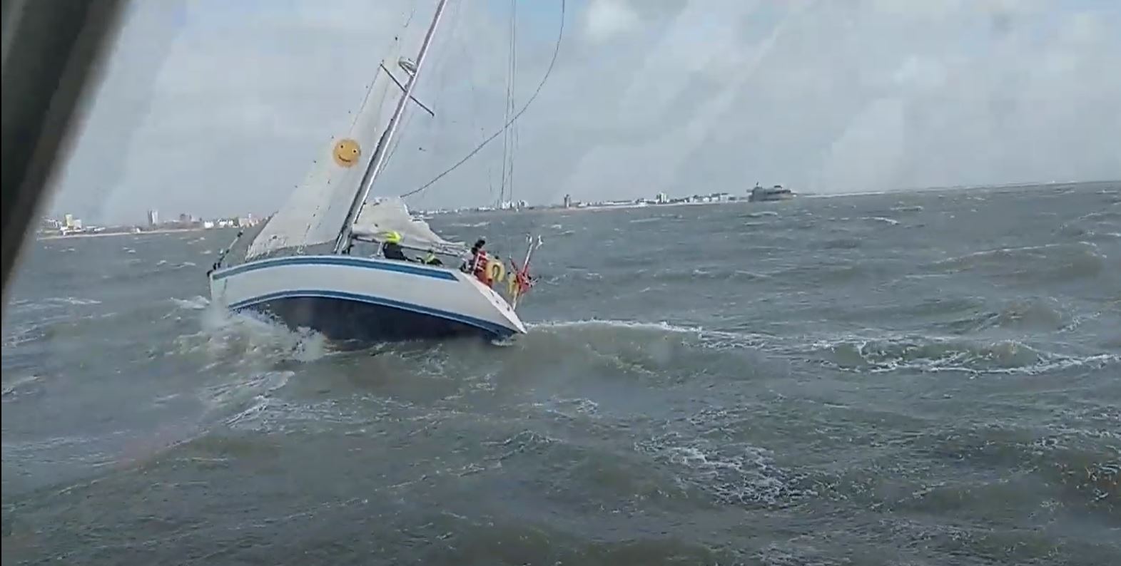 Another photo of the yacht off the starboard bow on Monday 21st February