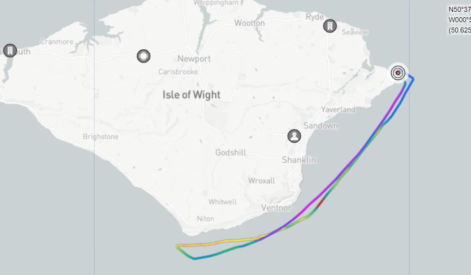 AIS track of the Alfred Albert Williams on 20th February 2022
