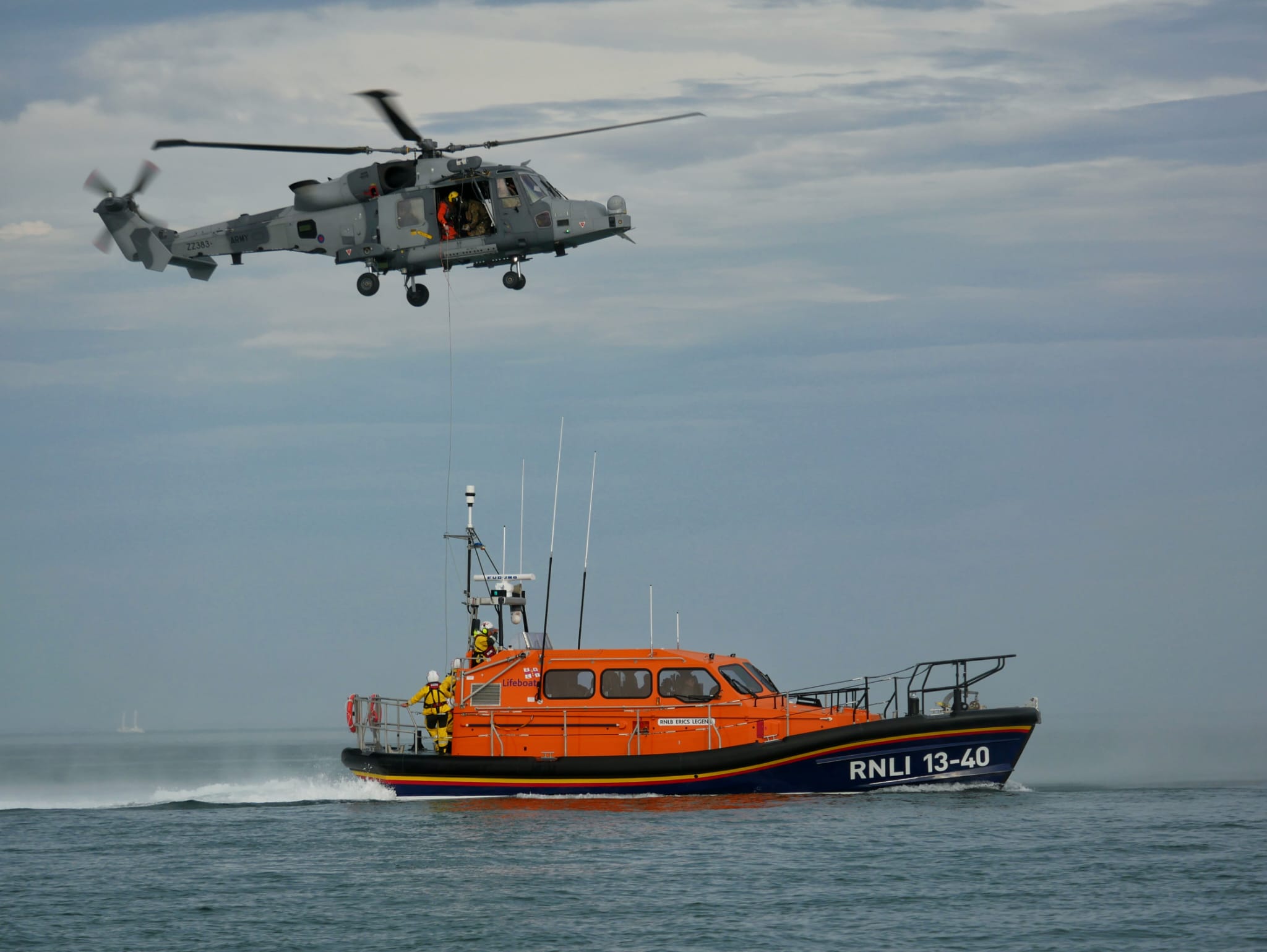 Swanage lifeboat crew training with the Royal Navy