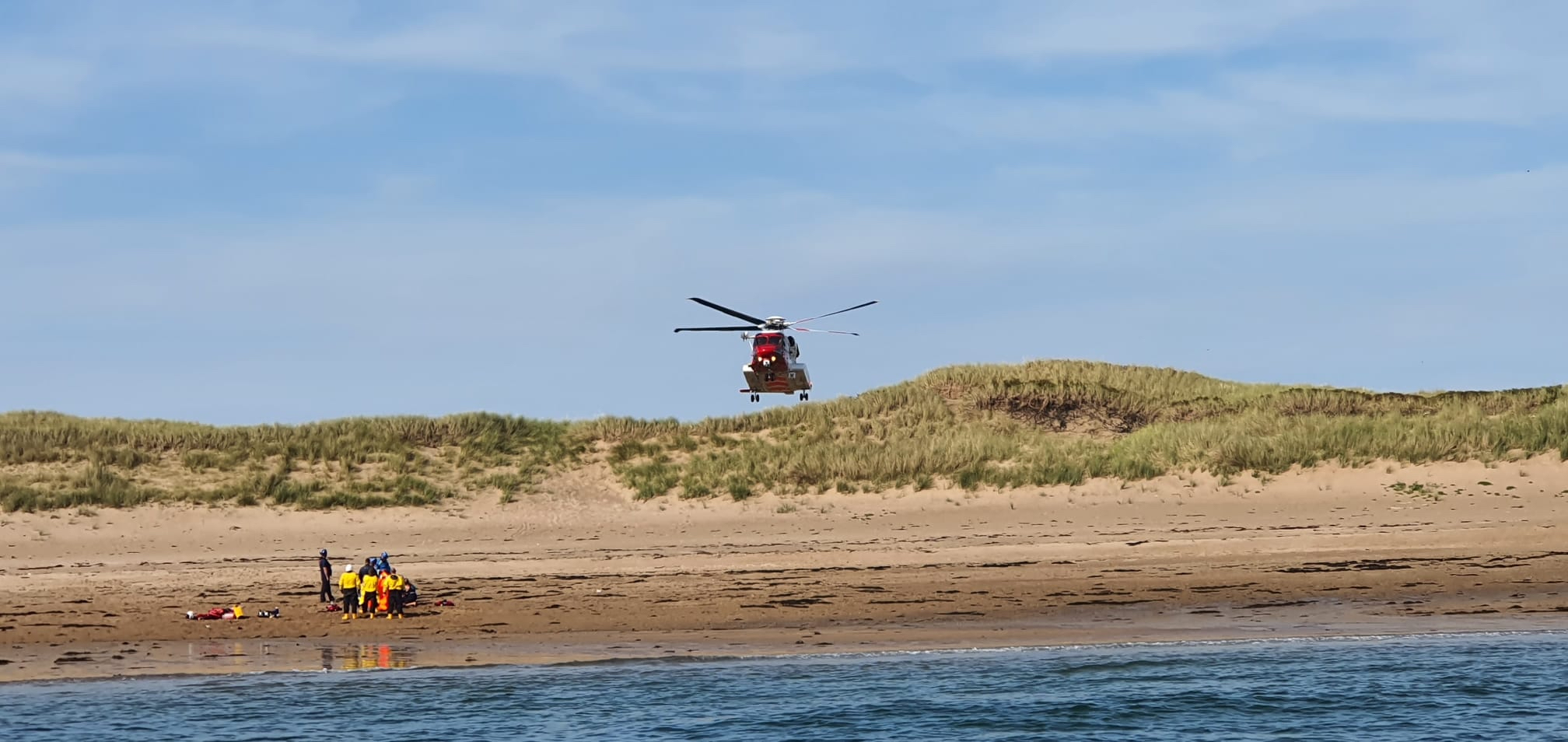 Helicopter and Trearddur Bay Crew