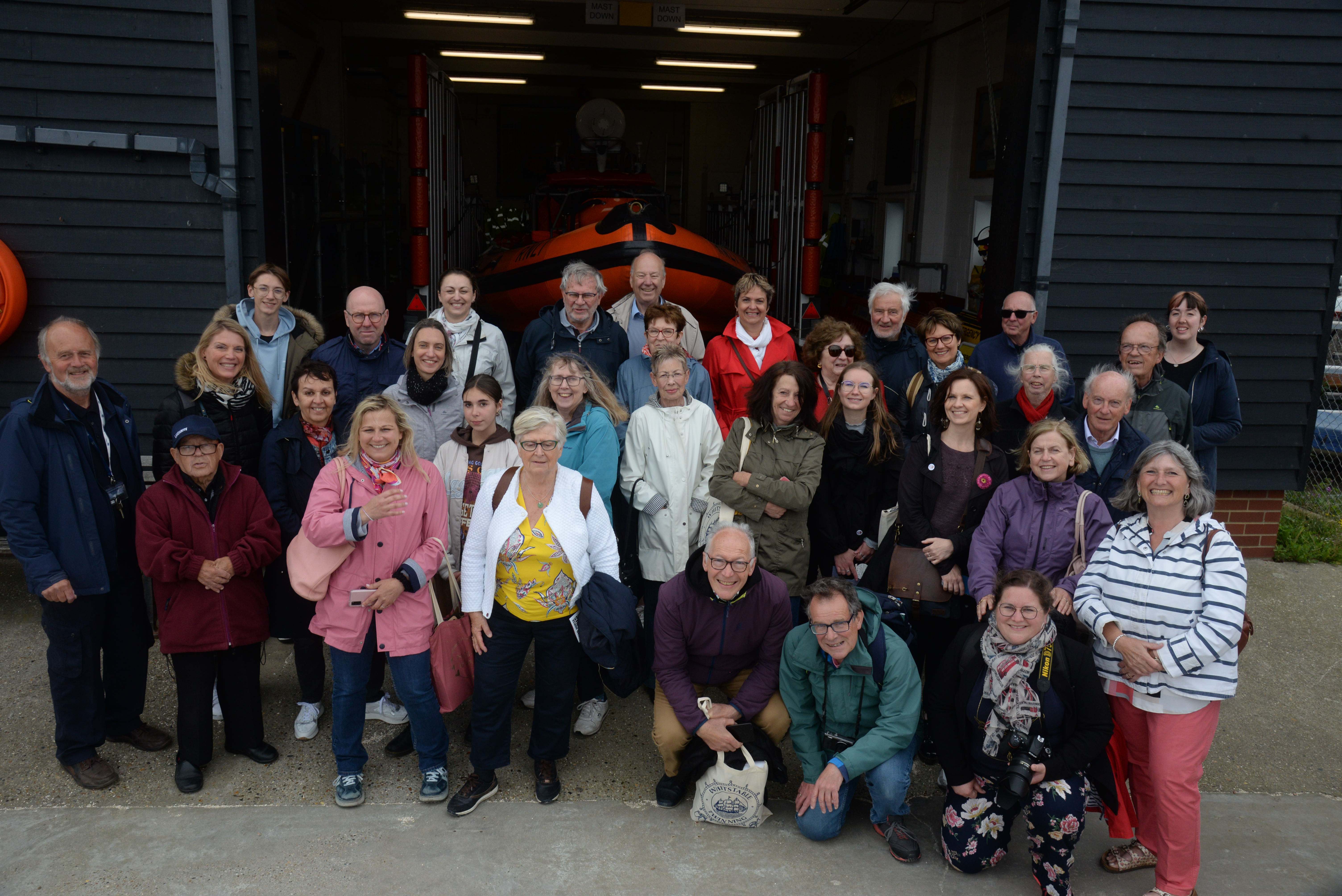 Members of the Whitstable Twinning Association and the guests from Dainville at the Whitstable lifeboat station on the Saturday of the Jubilee weekend.