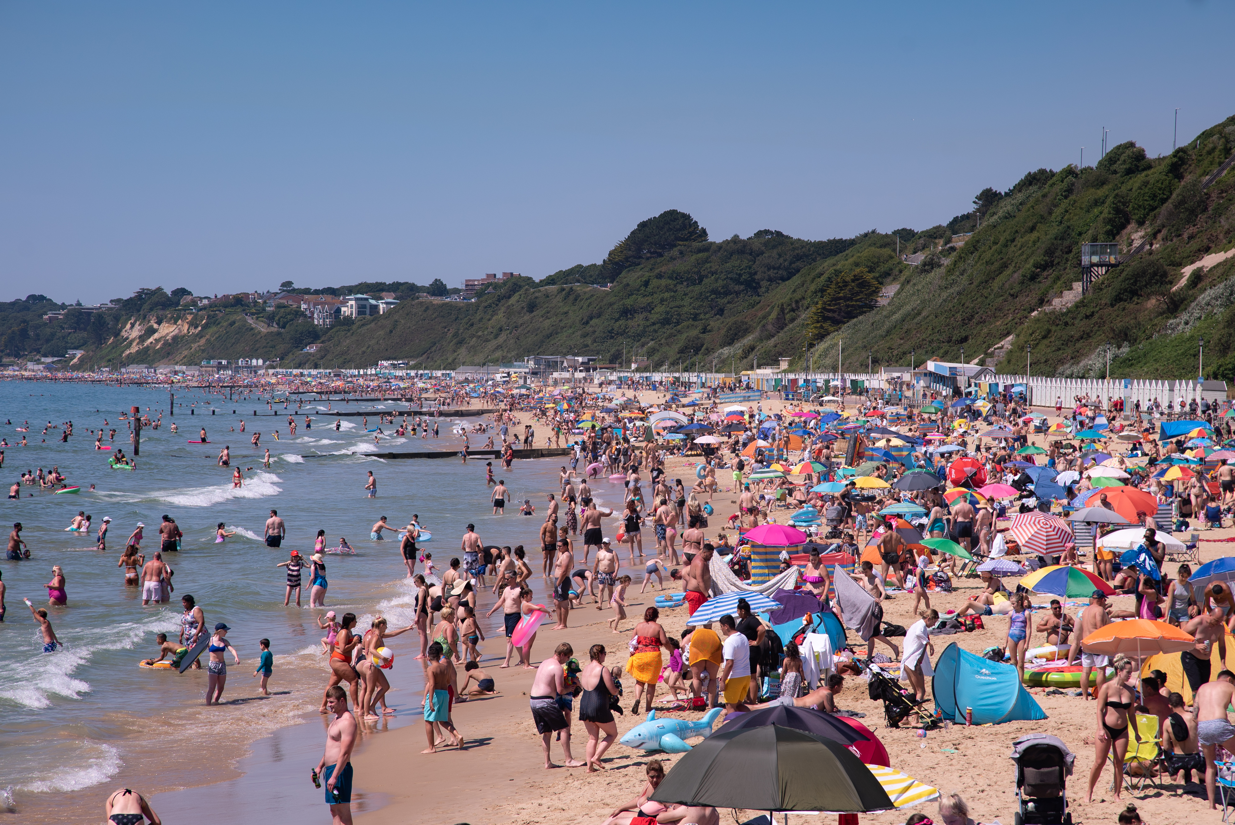 Bournemouth beach during the summer months