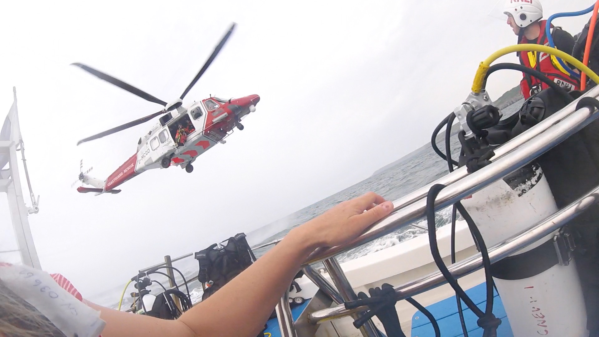 HM Rescue helicopter 175 arriving on scene