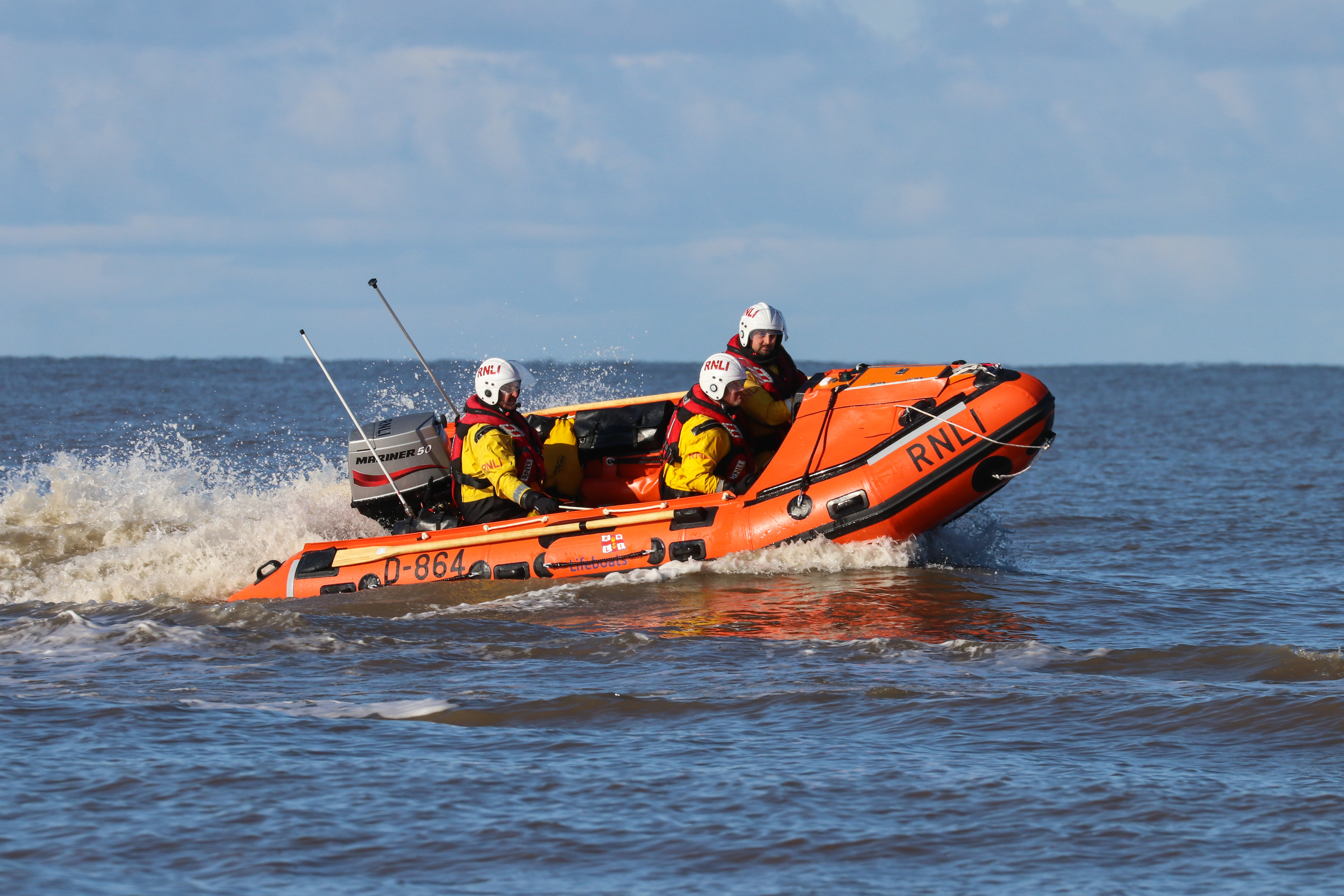 Blackpool lifeboat crew on D-864 Blackpool Endeavour.