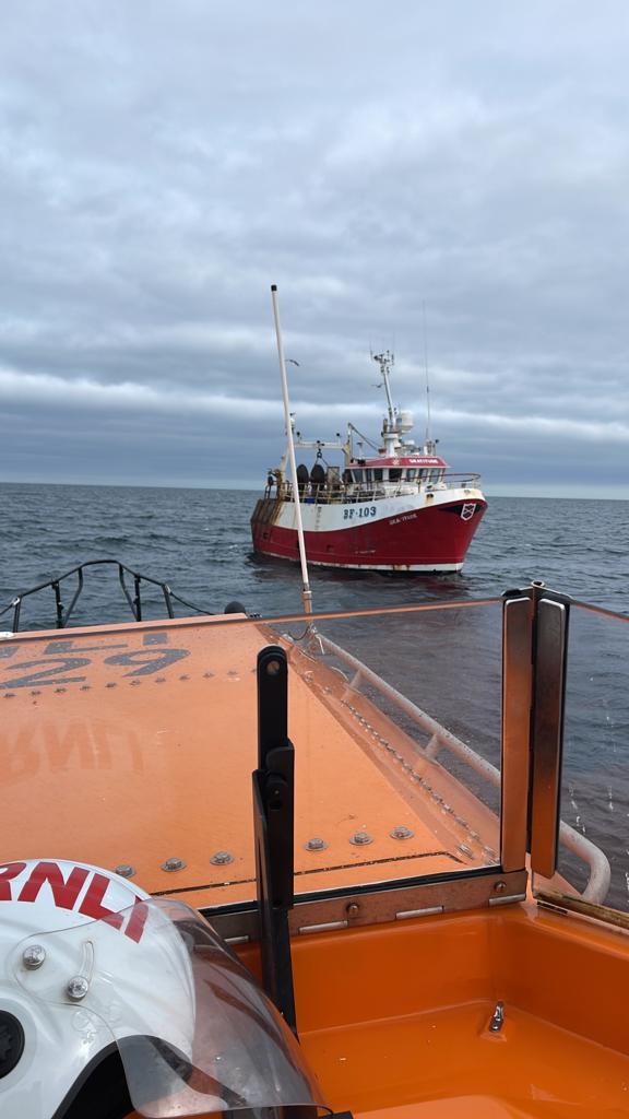 Fishing vessel returns to harbour after support from Eyemouth RNLI crew