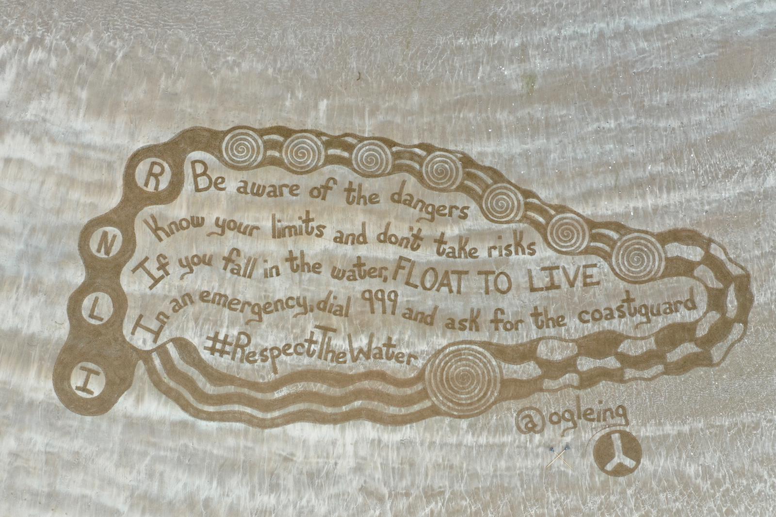Sand art at West Sands Beach, St Andrews