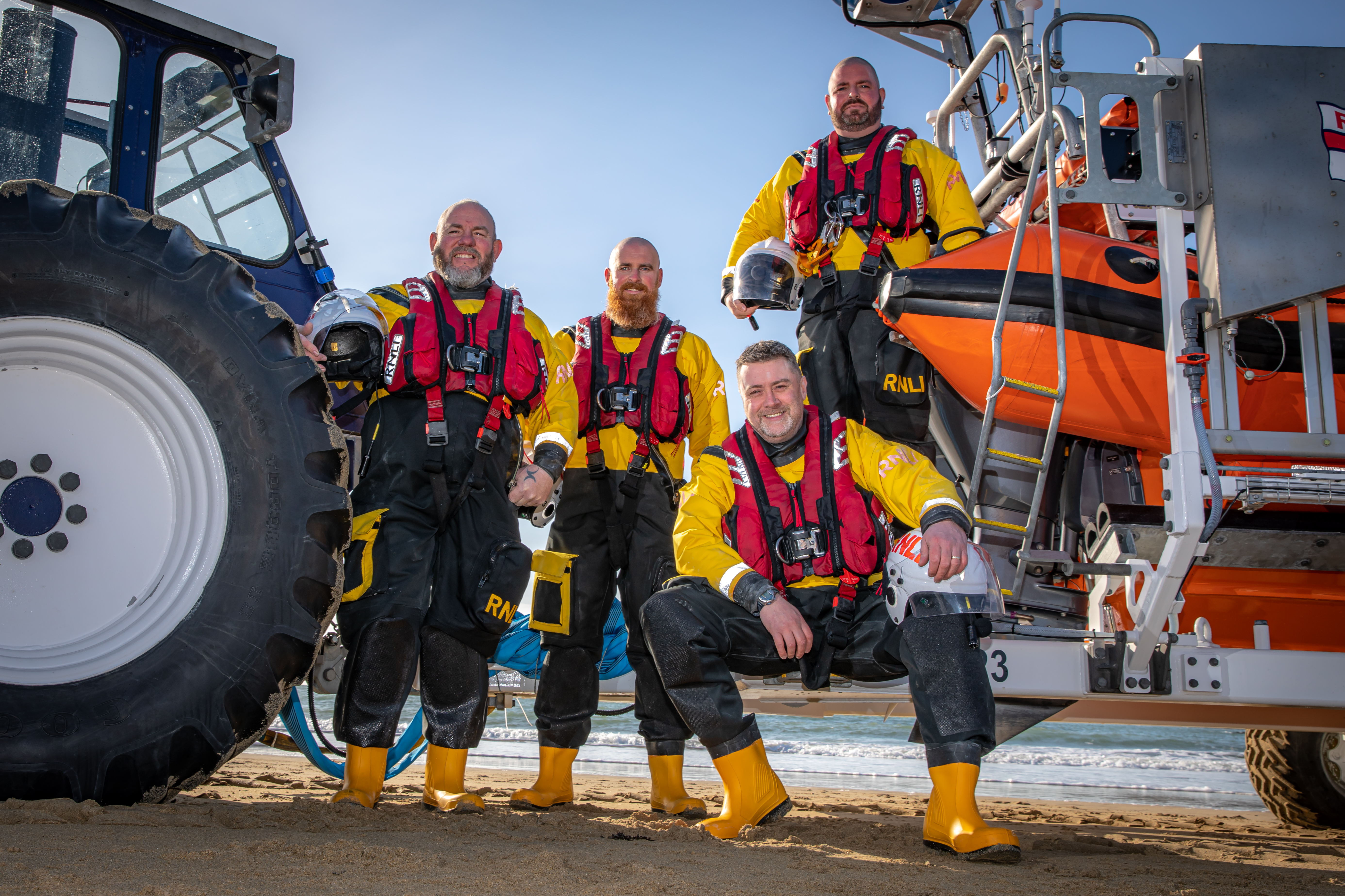 Trearddur Bay RNLI volunteers, left to right: Dafydd Griffiths (Bronze), Leigh McCann (Bronze), Michael Doran (Bronze) and Lee Duncan (Silver)