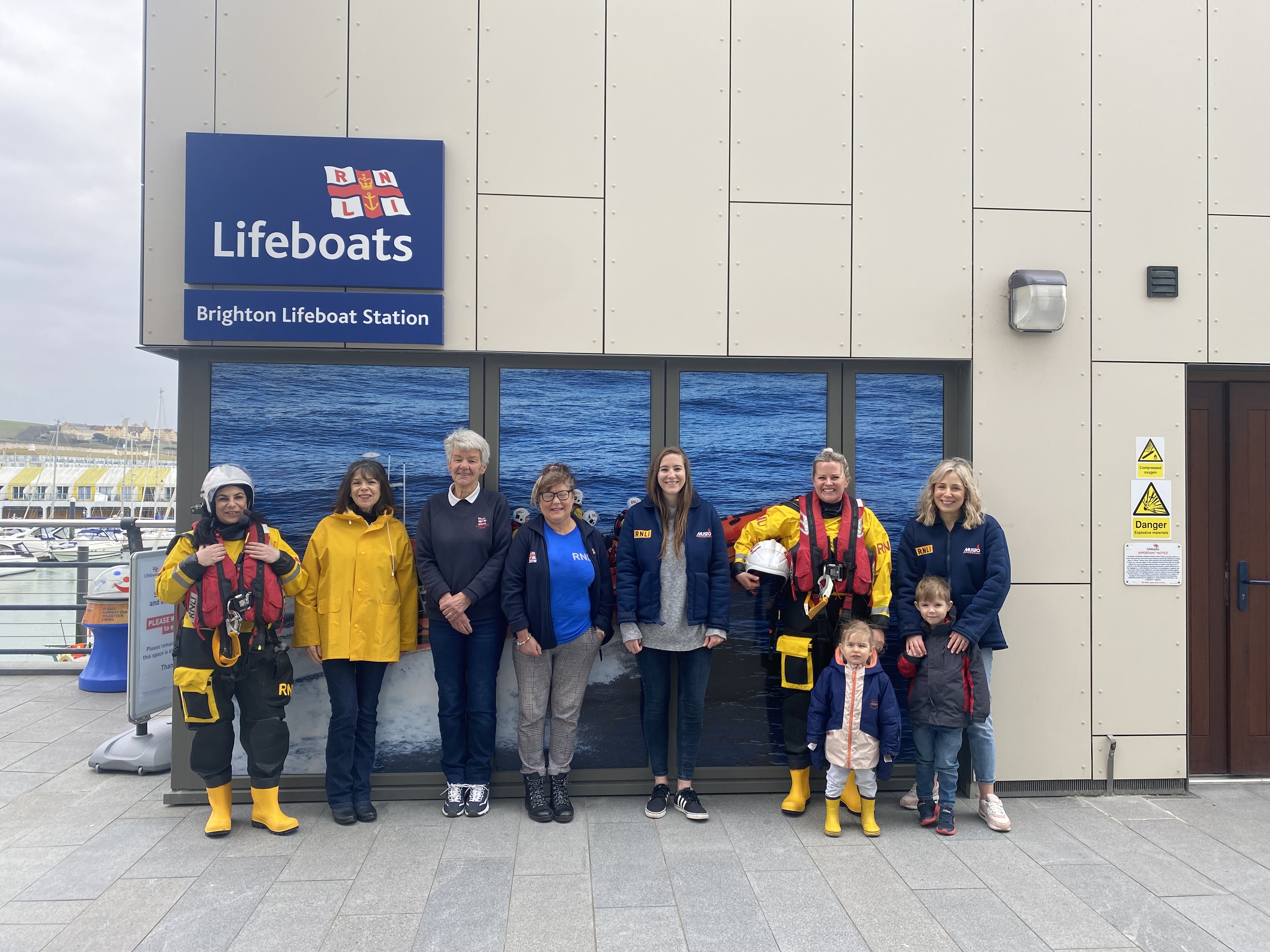 A picture of seven female volunteers from RNLI Brighton 