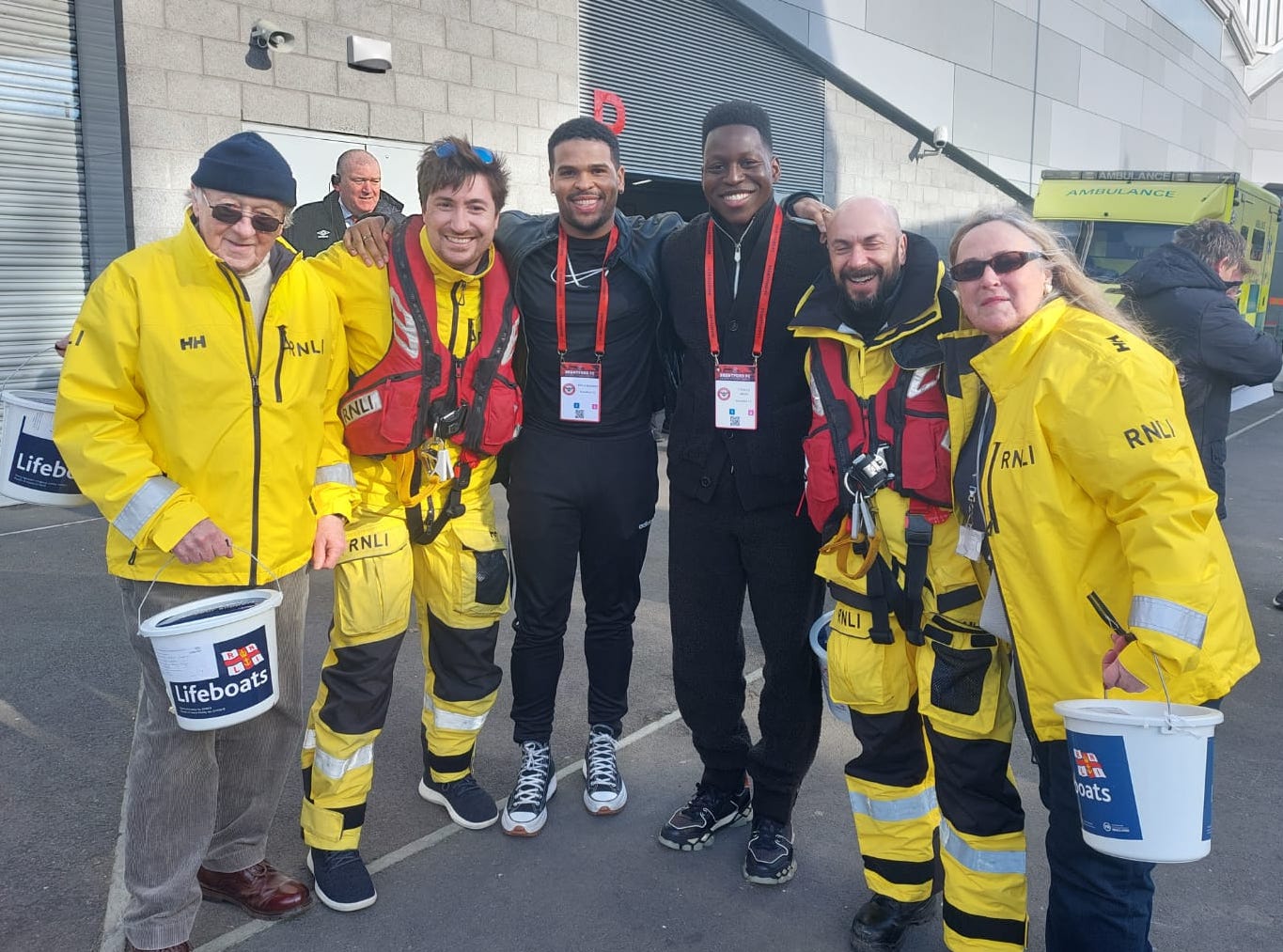 Chiswick RNLI Fundraisers with Brentford players