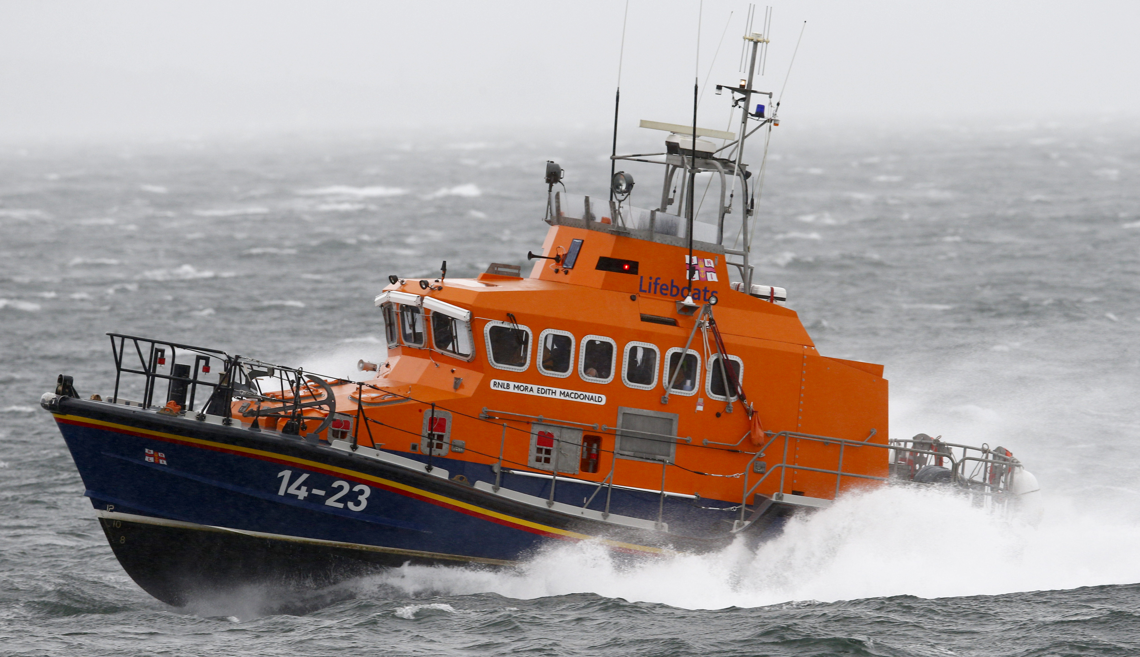 Oban Trent Class lifeboat at sea 