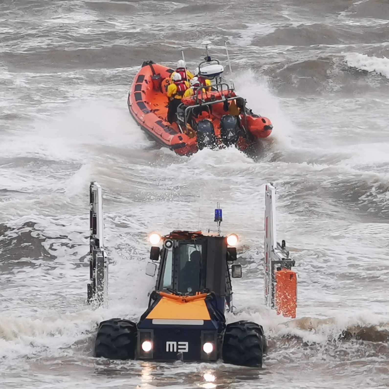 Atlantic class lifeboat launching