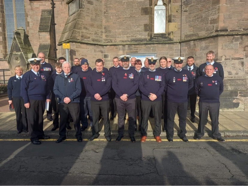 Berwick-upon-Tweed RNLI Crew assemble for Town Remembrance Day Service 