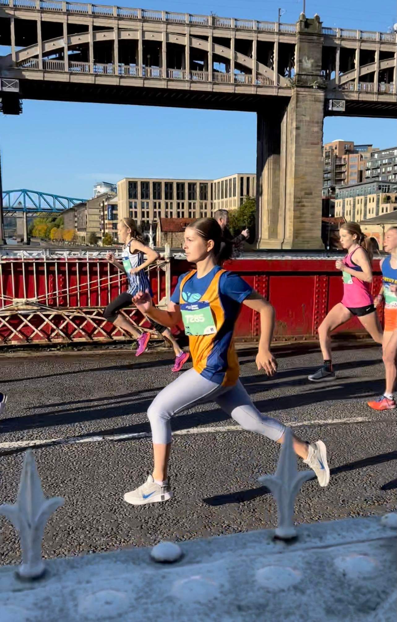 Running over one of Newcastle's landmark bridges