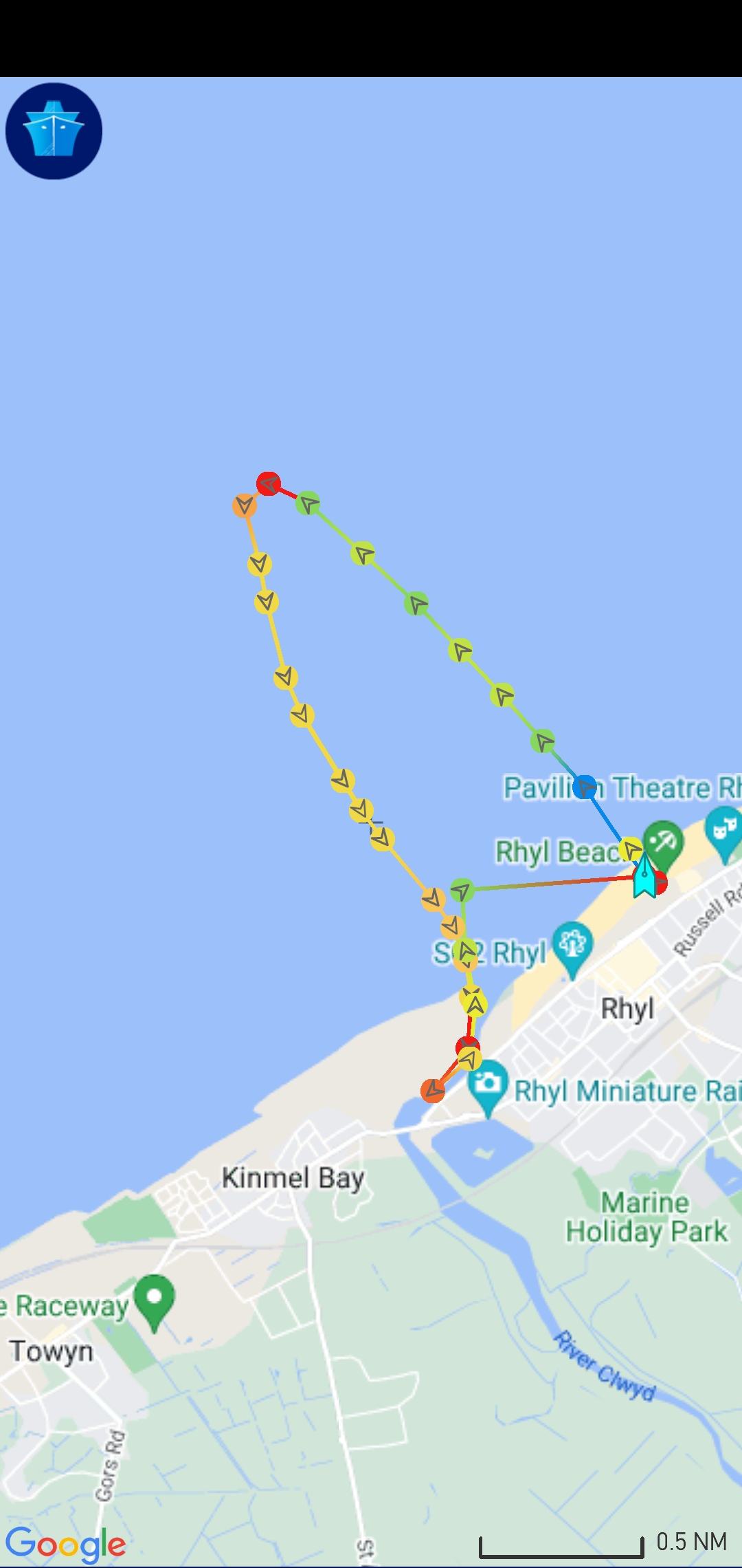 Track of Rhyl AWB 2.9.22