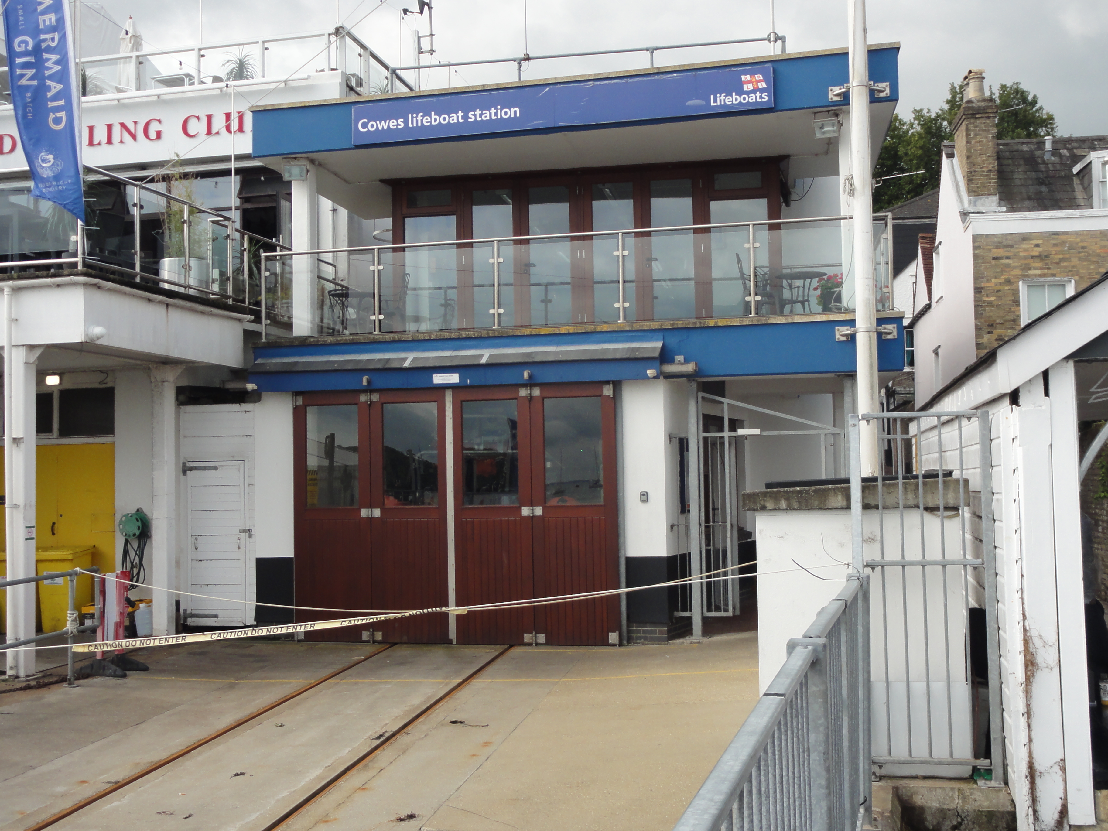 The lifeboat station, pictured from the adjoining Cowes Parade.