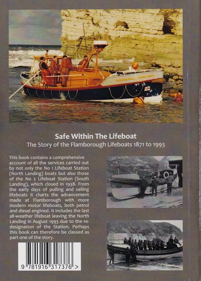 The reverse of the book showing photographs and informative text.