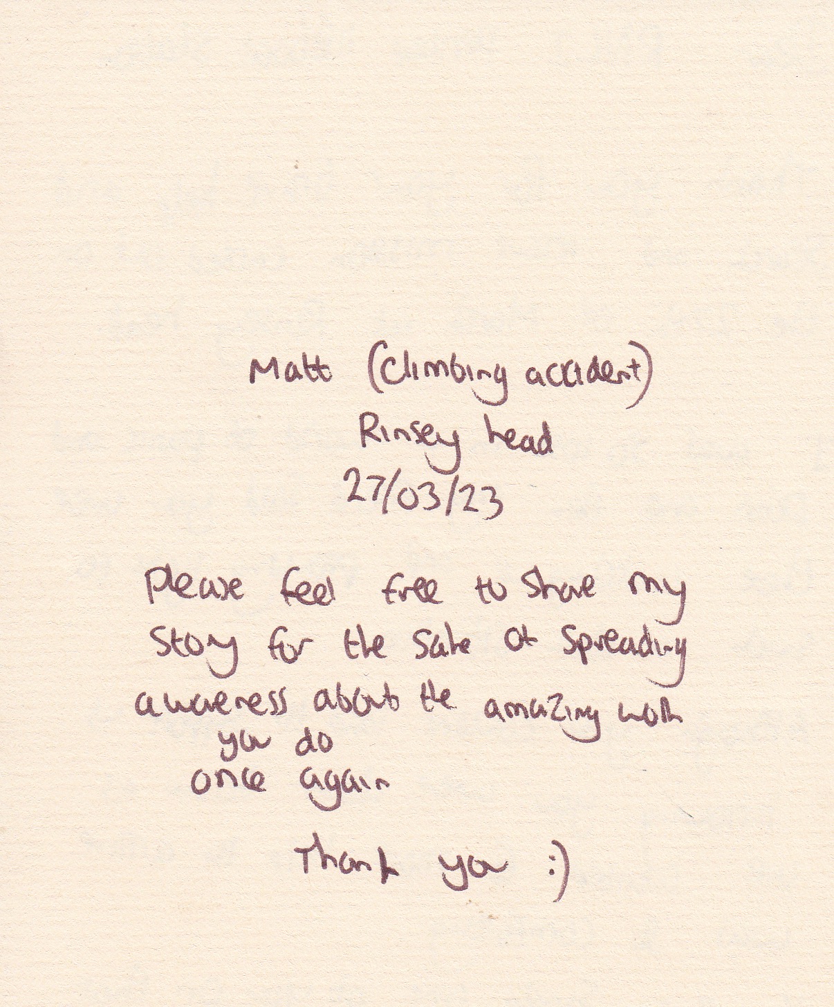 thank you card