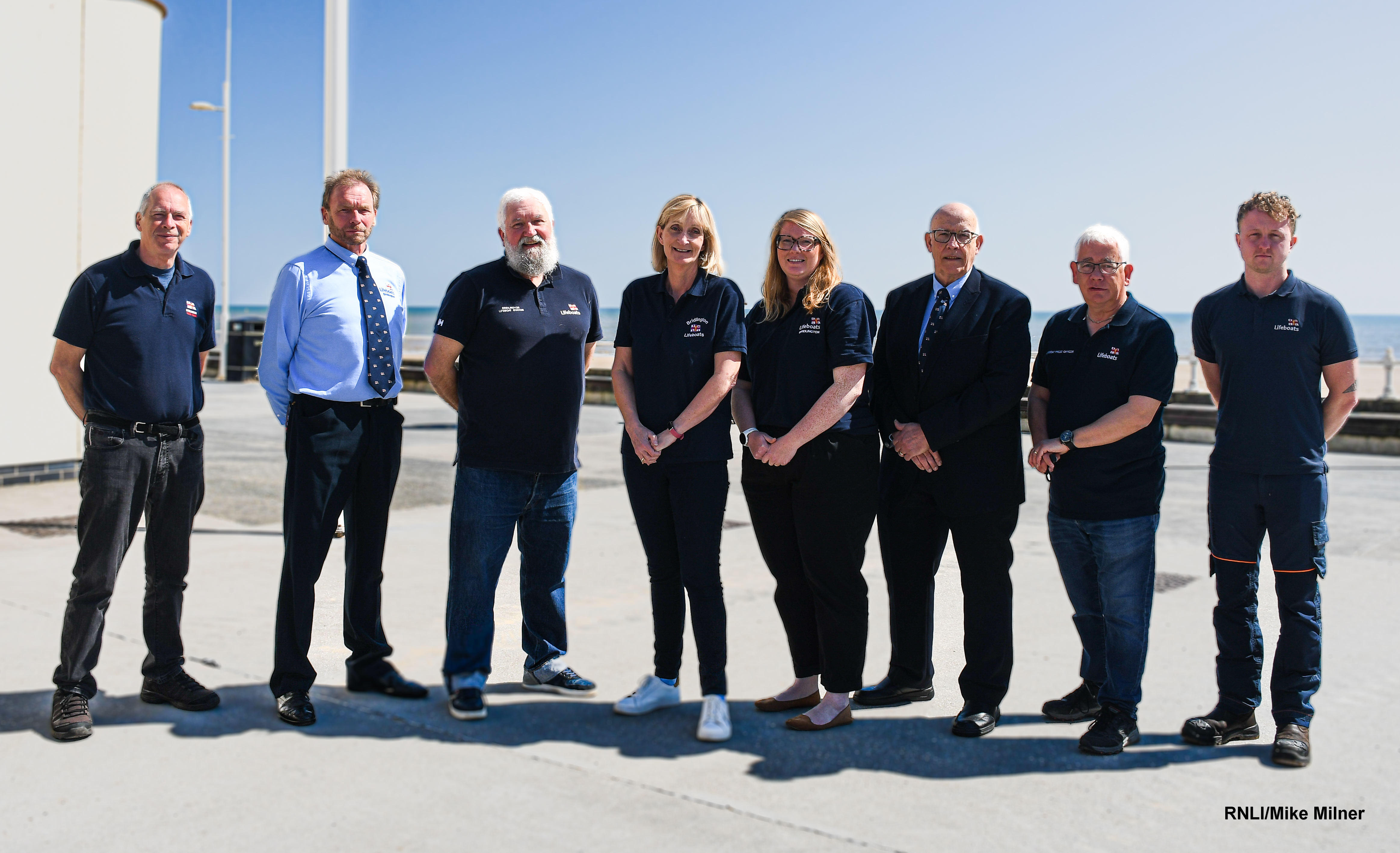 Lynn Shaw (4th left) with members of the Bridlington Lifeboat Management Group.