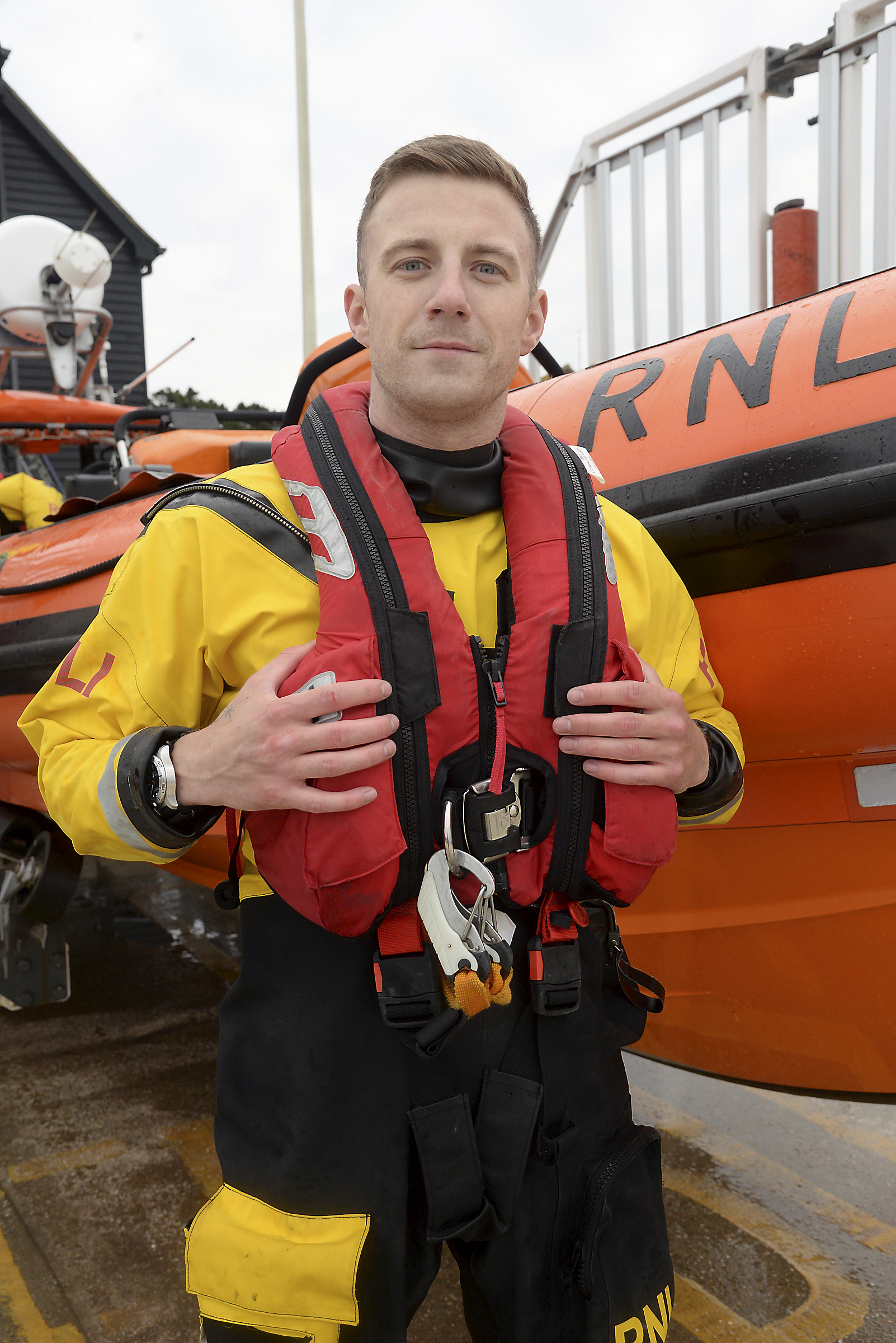 Whitstable lifeboat trainee crewmember Will Smith on his return from his 'first shout'.
